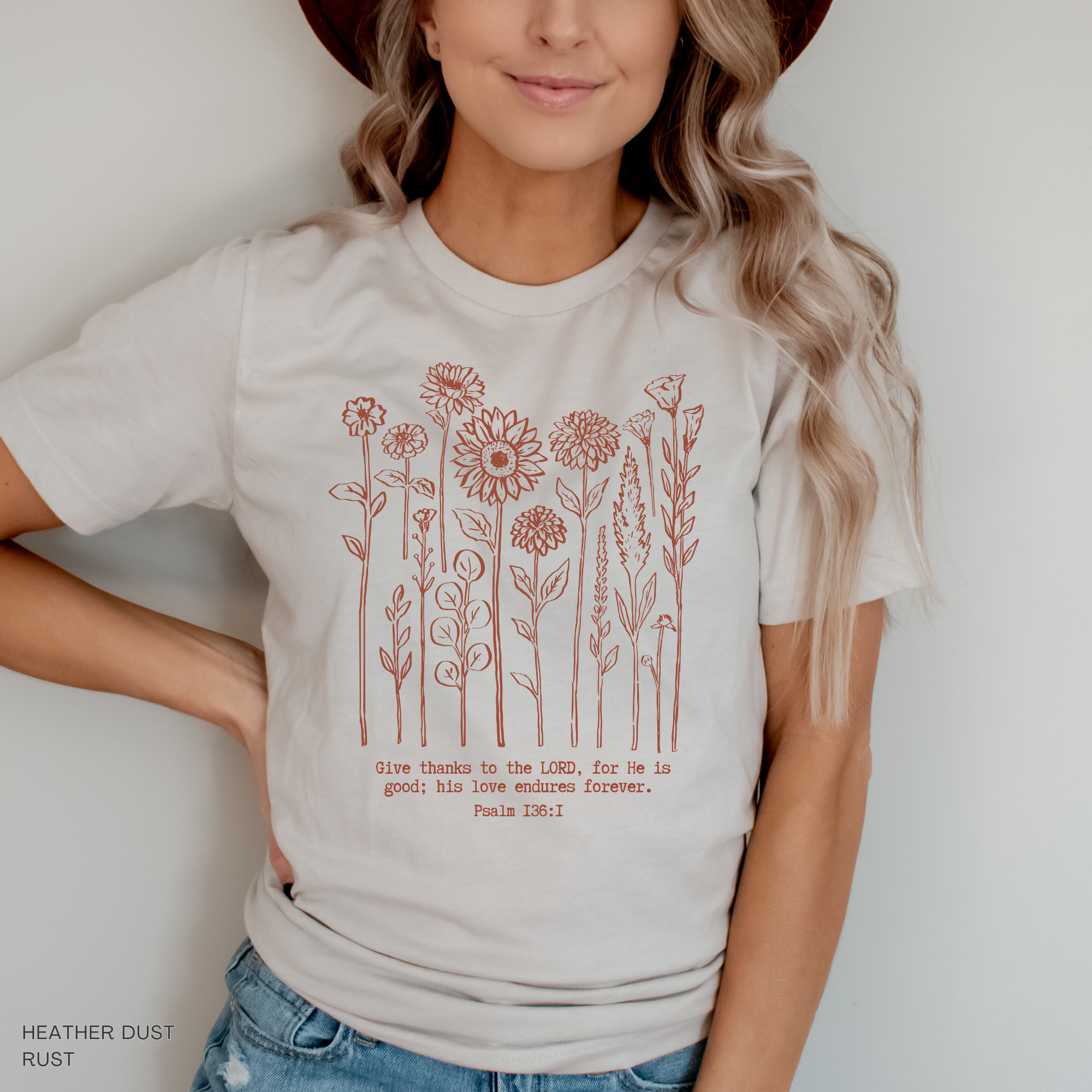 Give Thanks To the Lord For He Is Good Flowers T-Shirt Hoodie, Sweatshirt | PodTeesHub.com