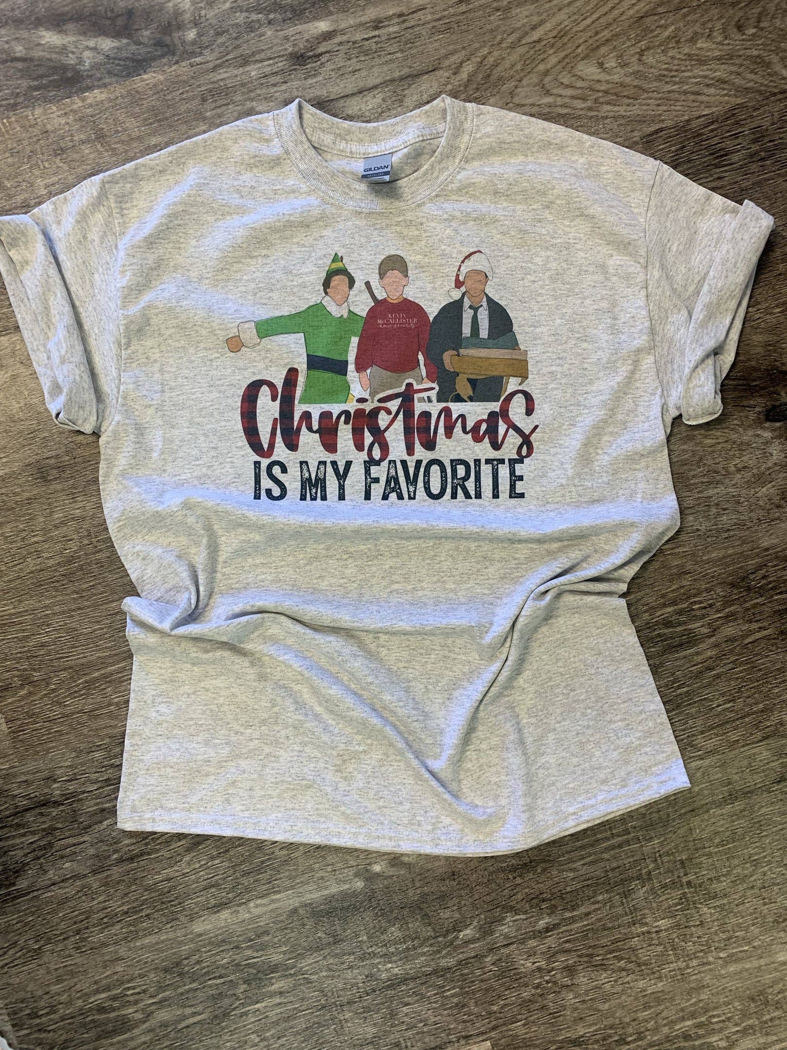 Christmas Is My Favorite On Ash Gray Tee Hoodie, Sweatshirt | PodTeesHub.com