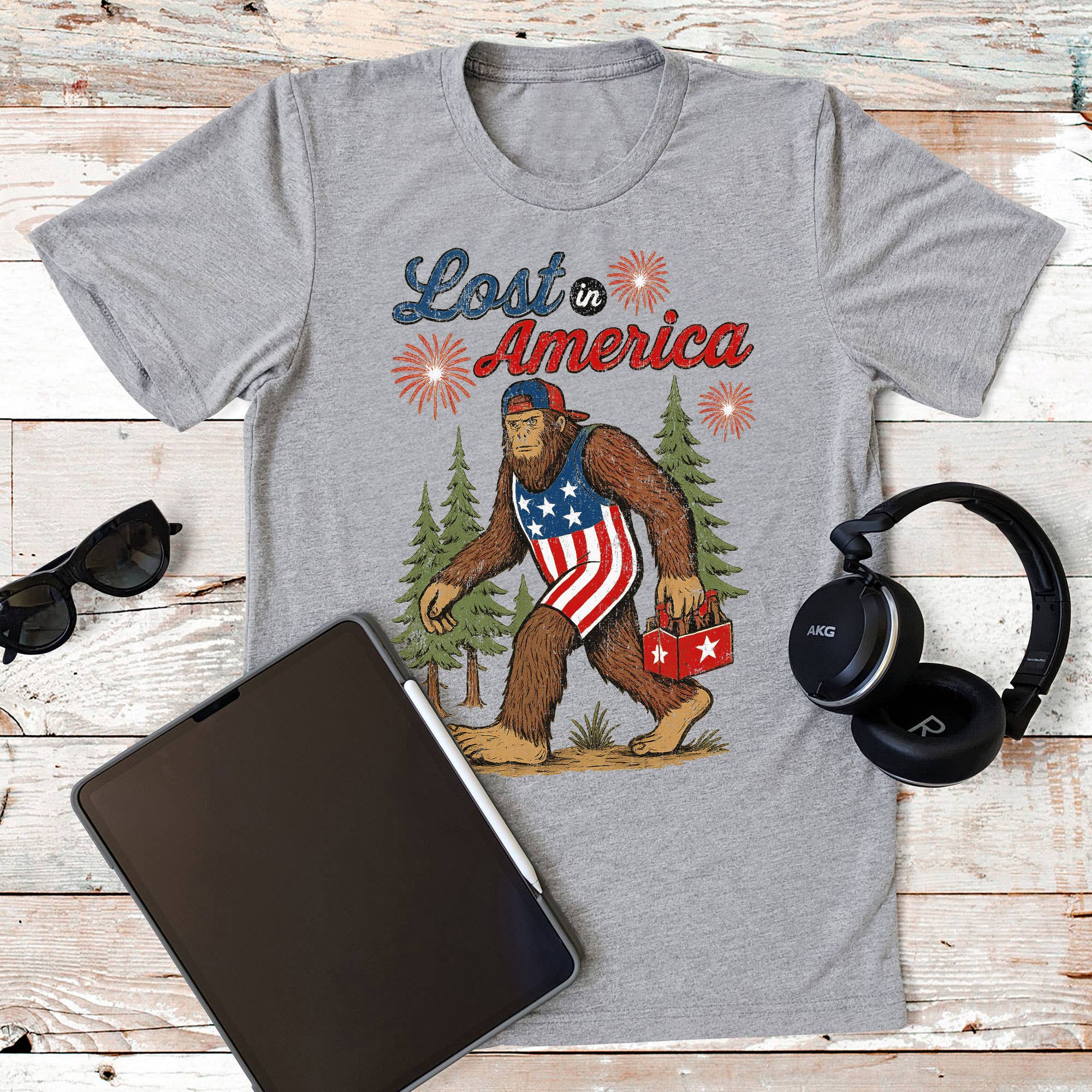 4th of July Lost in America Graphic Tee Hoodie, Sweatshirt | PodTeesHub.com