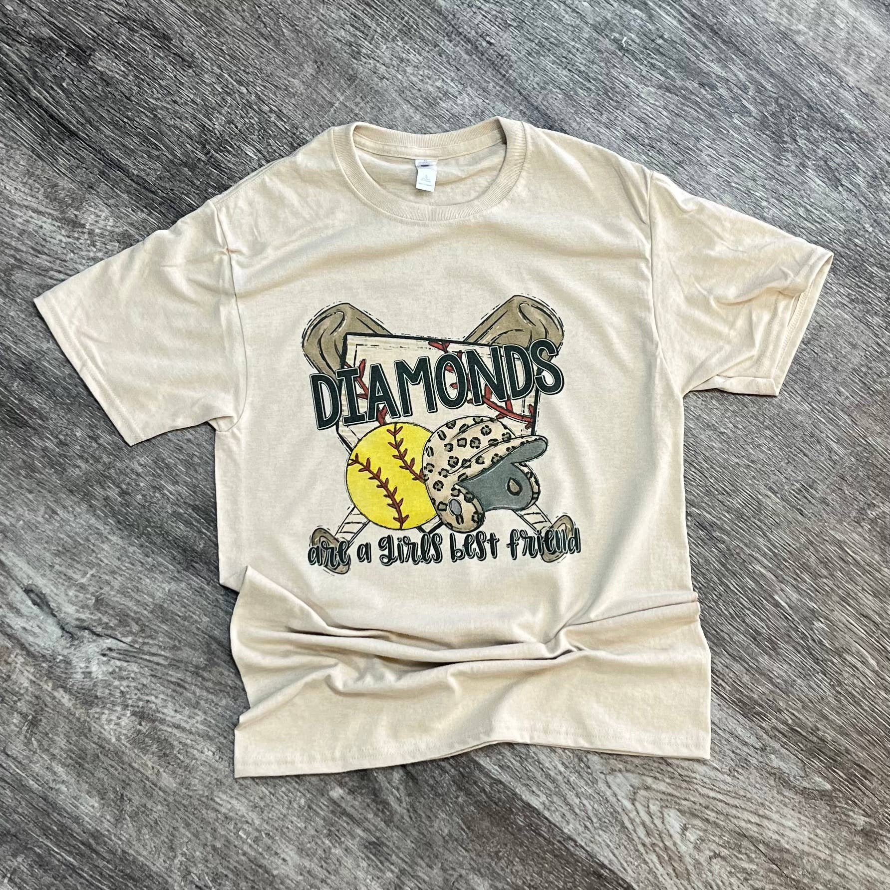 Diamonds Are A Girls Best Friend (Softball) On Sand Tee Hoodie, Sweatshirt | PodTeesHub.com