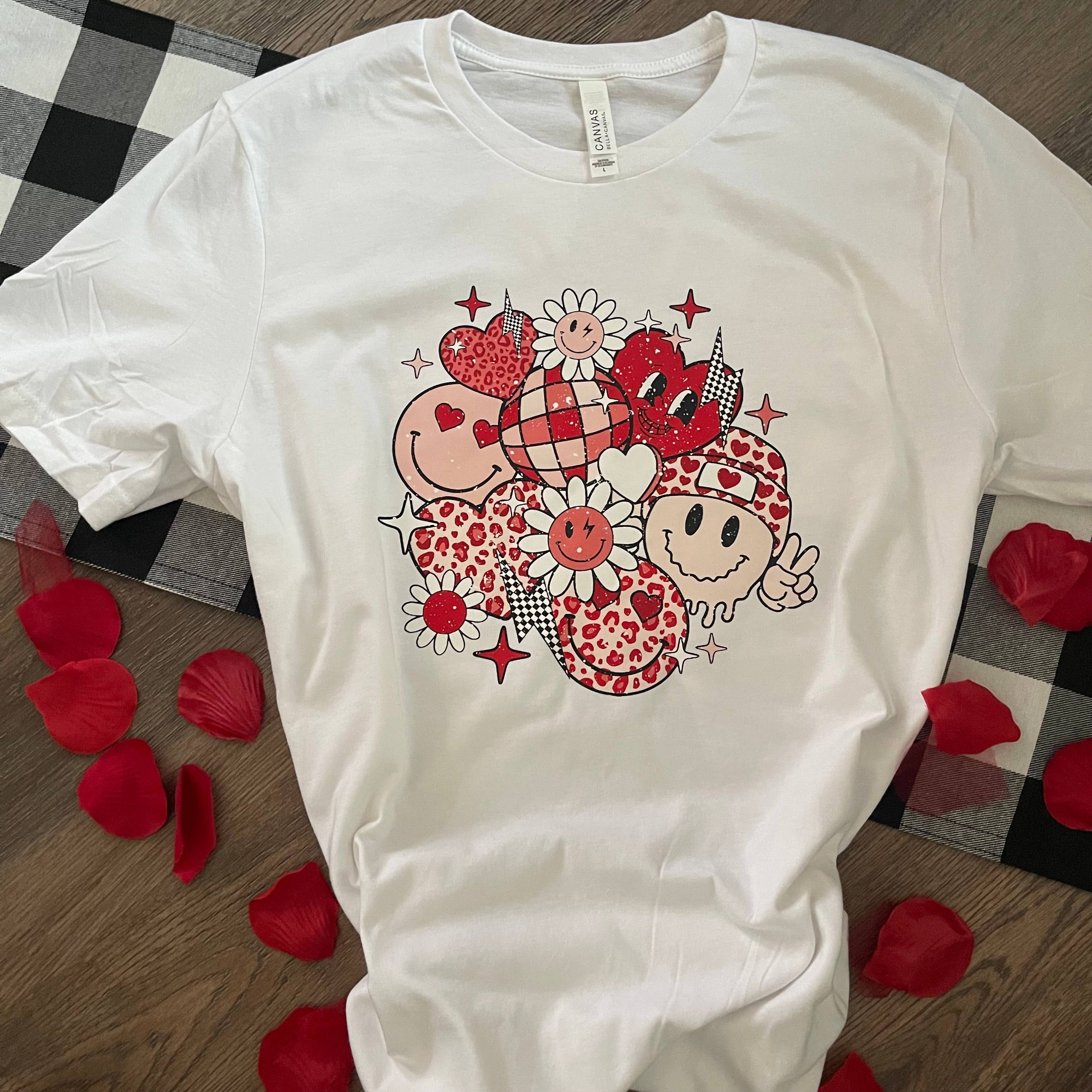 Valentines Smiley Faces Tee Hoodie, Sweatshirt | PodTeesHub.com