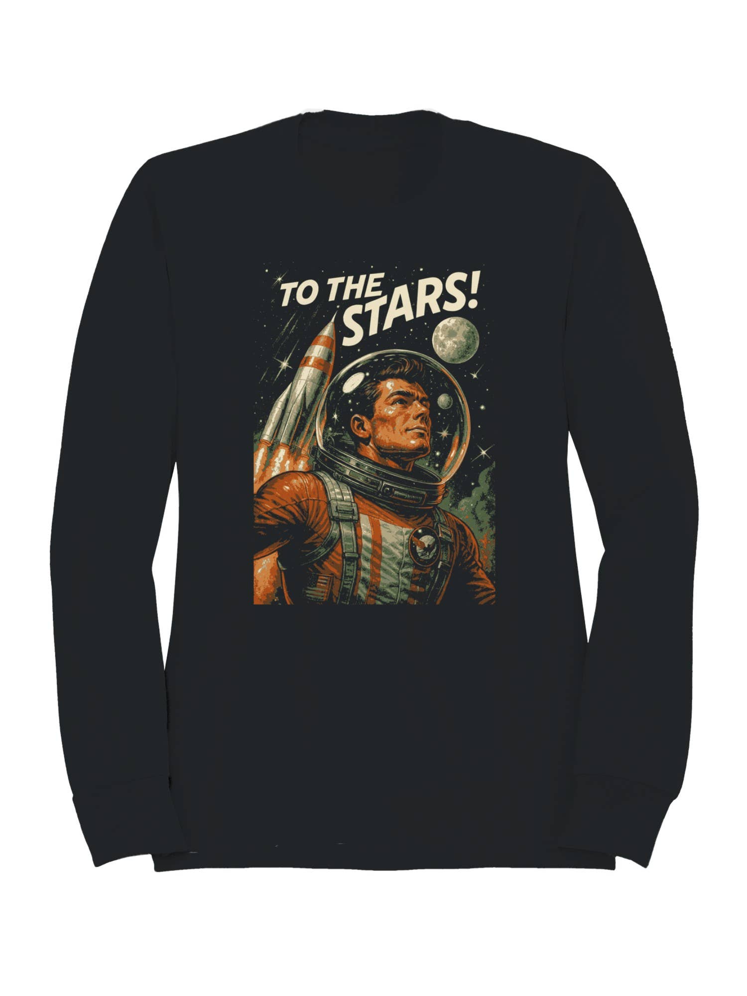 Retro Space Adventure: To the Stars Women's Sweatshirt T-Shirts, Hoodie | PodTeesHub.com