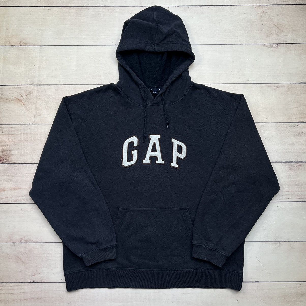 Vintage Gap Navy Hoodie Big Logo Spellout Boxy Fit T-Shirts, Sweatshirt | PodTeesHub.com
