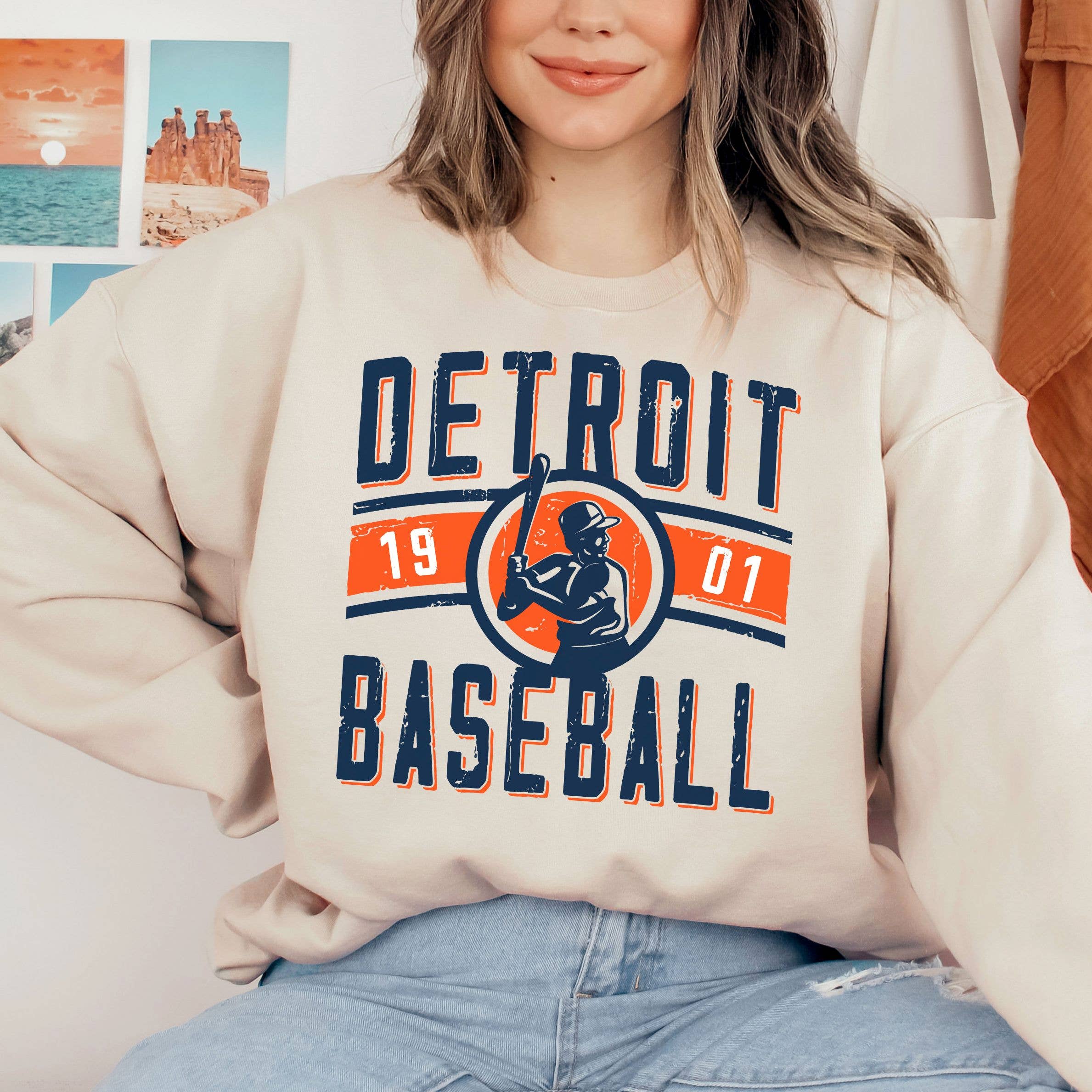 Retro Detroit Tigers Game Day Sweat Sweatshirt – Vintage Bas T-Shirts, Hoodie | PodTeesHub.com