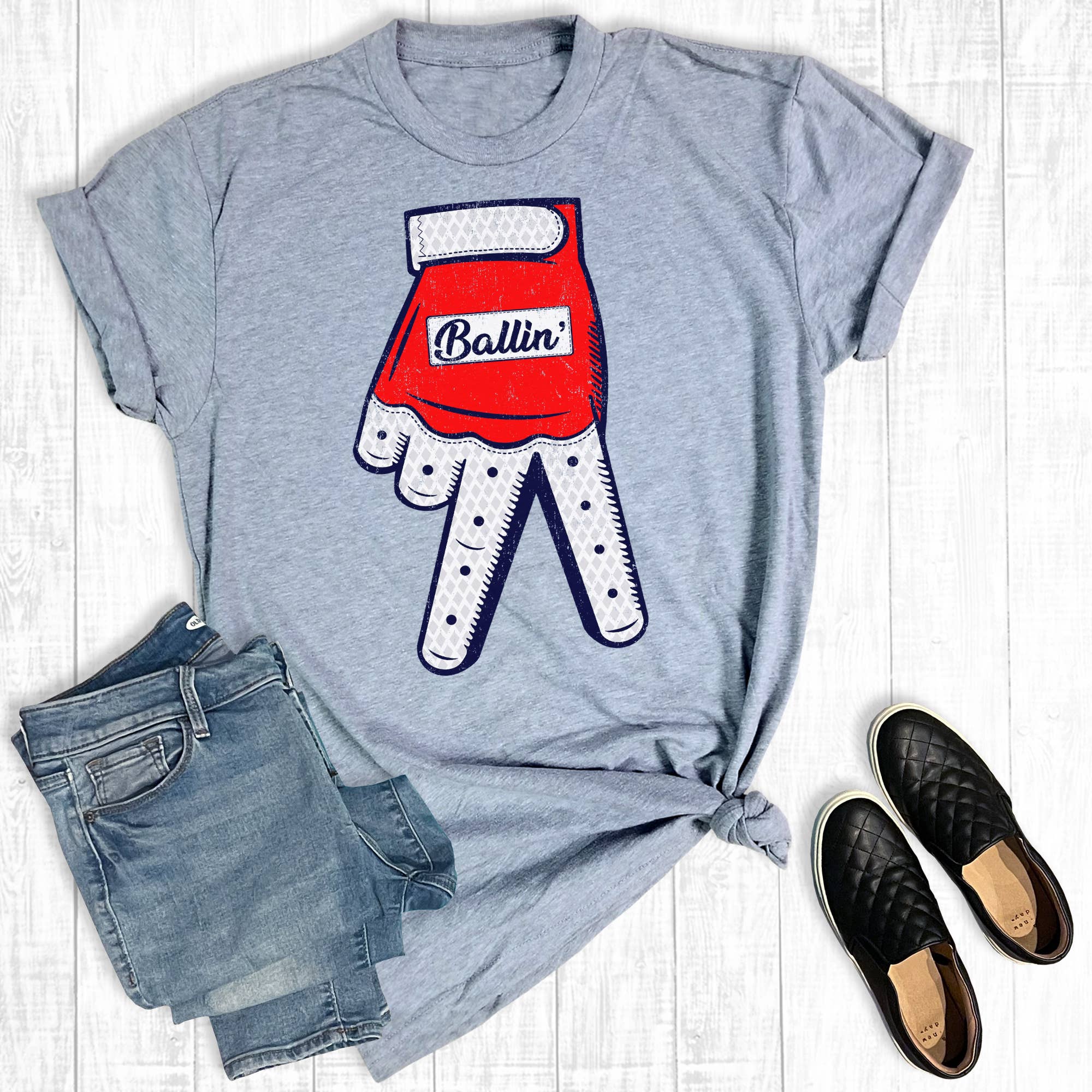 Baseball Ballin' Batting Glove Graphic Tee Hoodie, Sweatshirt | PodTeesHub.com