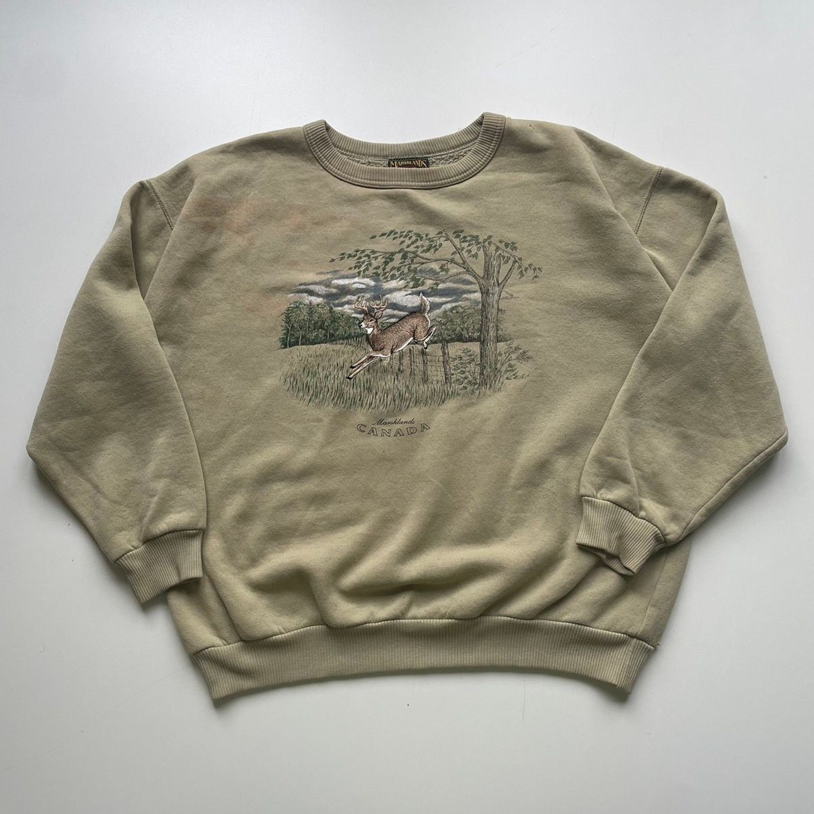 Vintage Wildlife Deer Animal Nature Art Graphic Crewneck Xl T-Shirts, Hoodie, Sweatshirt | PodTeesHub.com