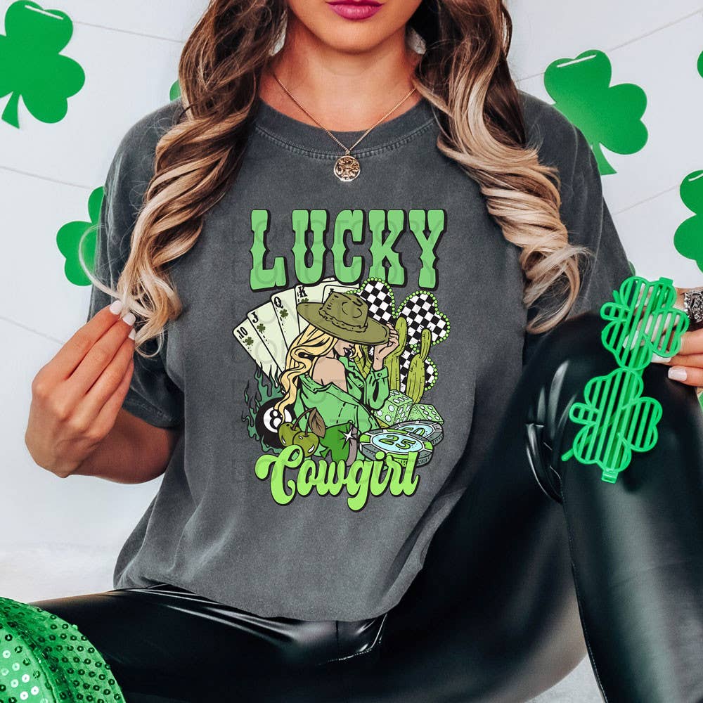 Lucky Cowgirl Tee Hoodie, Sweatshirt | PodTeesHub.com