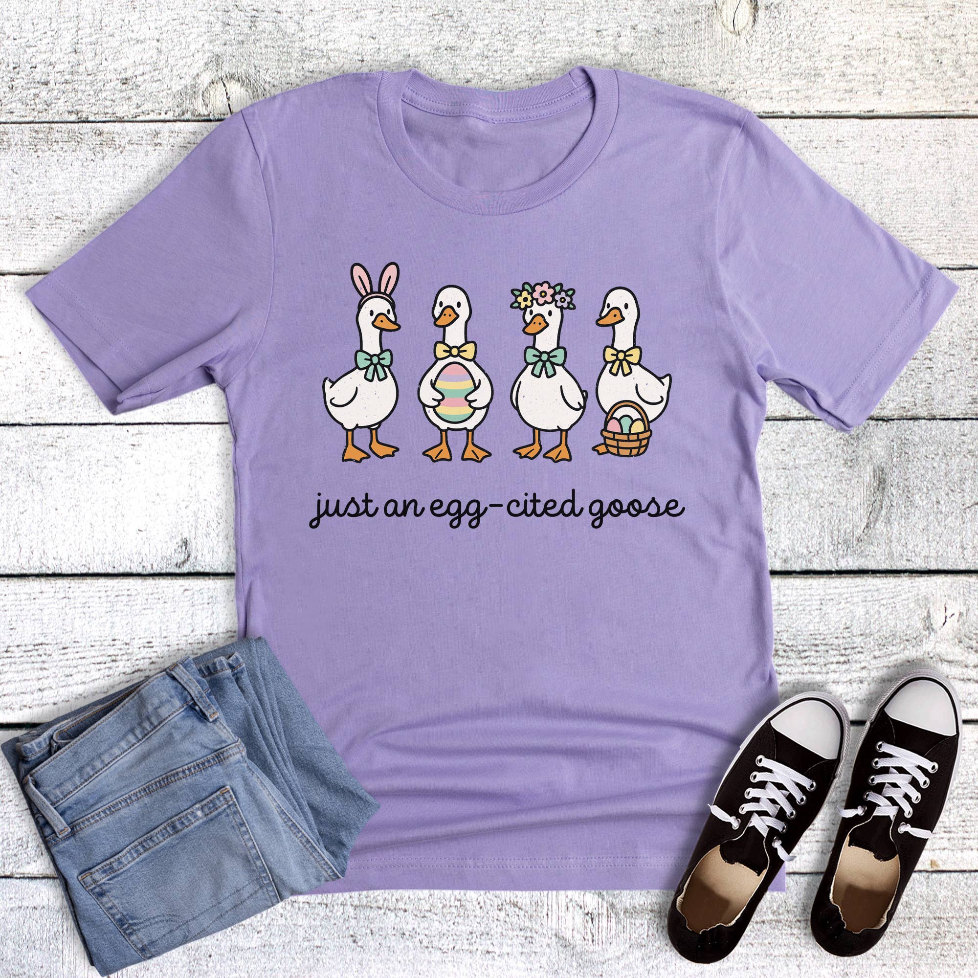 Easter Egg-Cited Goose Graphic Tee Hoodie, Sweatshirt | PodTeesHub.com