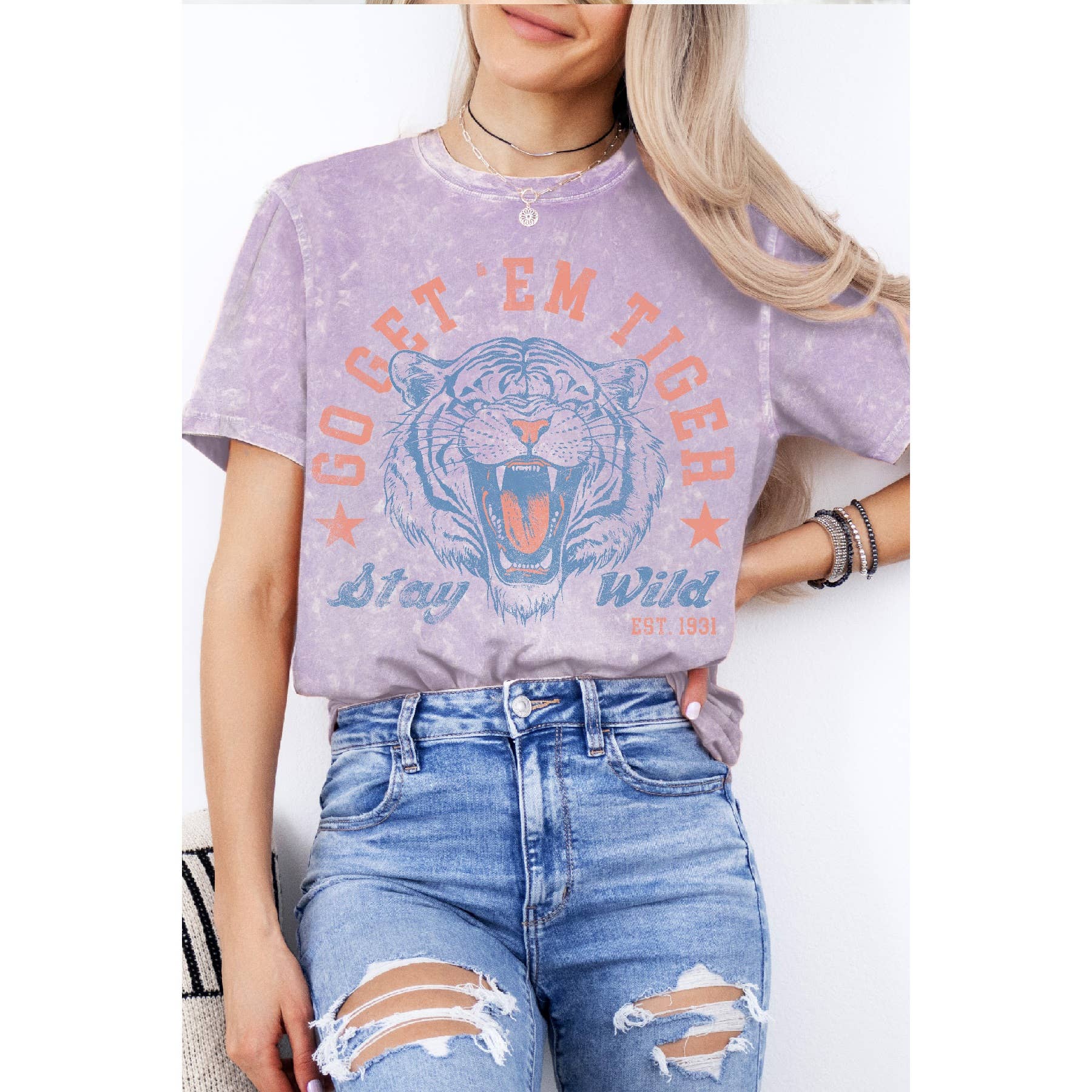 Go Get Em Tiger - Mineral Wash T Shirt Hoodie, Sweatshirt | PodTeesHub.com