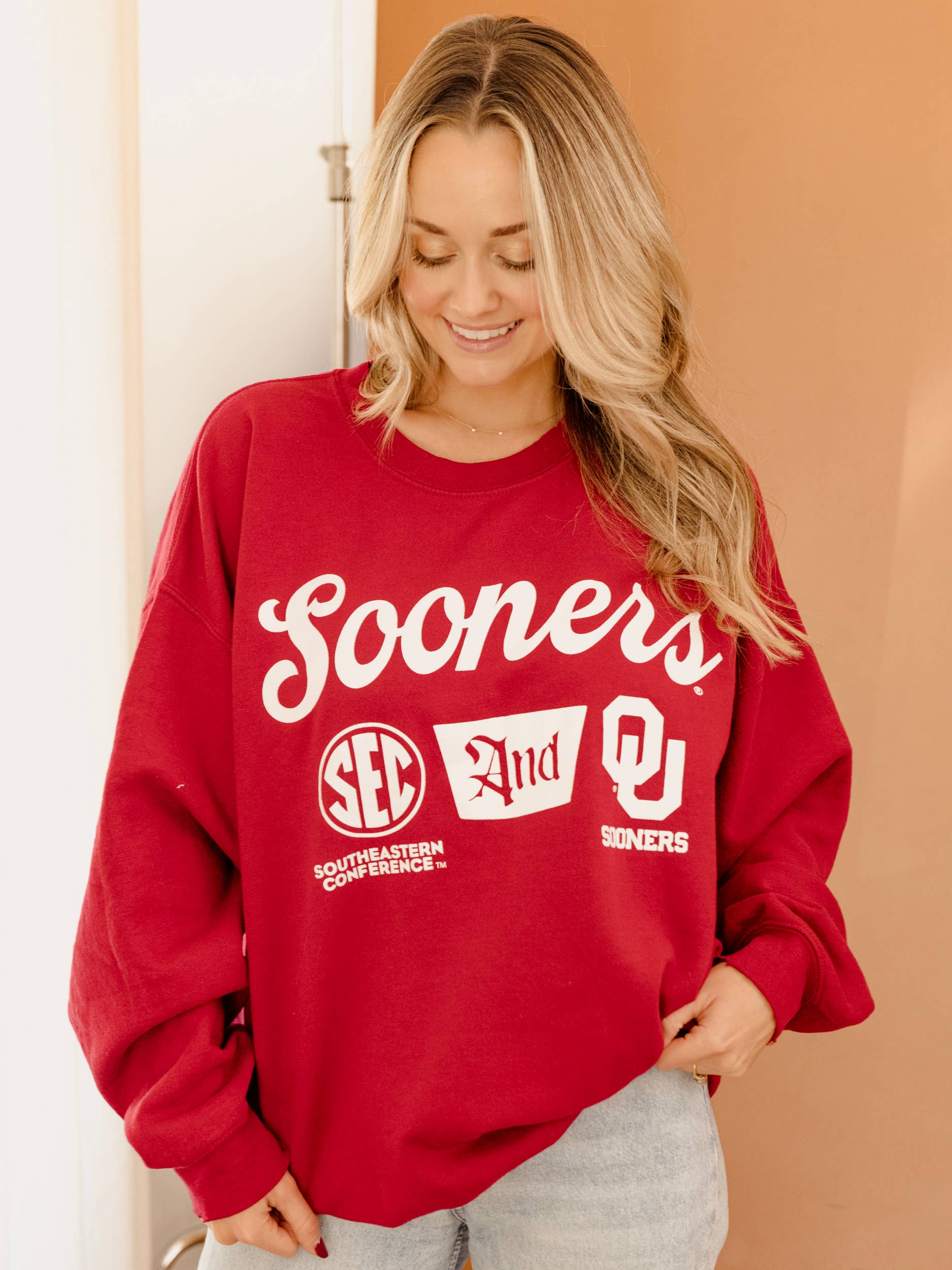 Ou Sooners Sec Tap Crimson Thrifted Sweatshirt T-Shirts, Hoodie | PodTeesHub.com