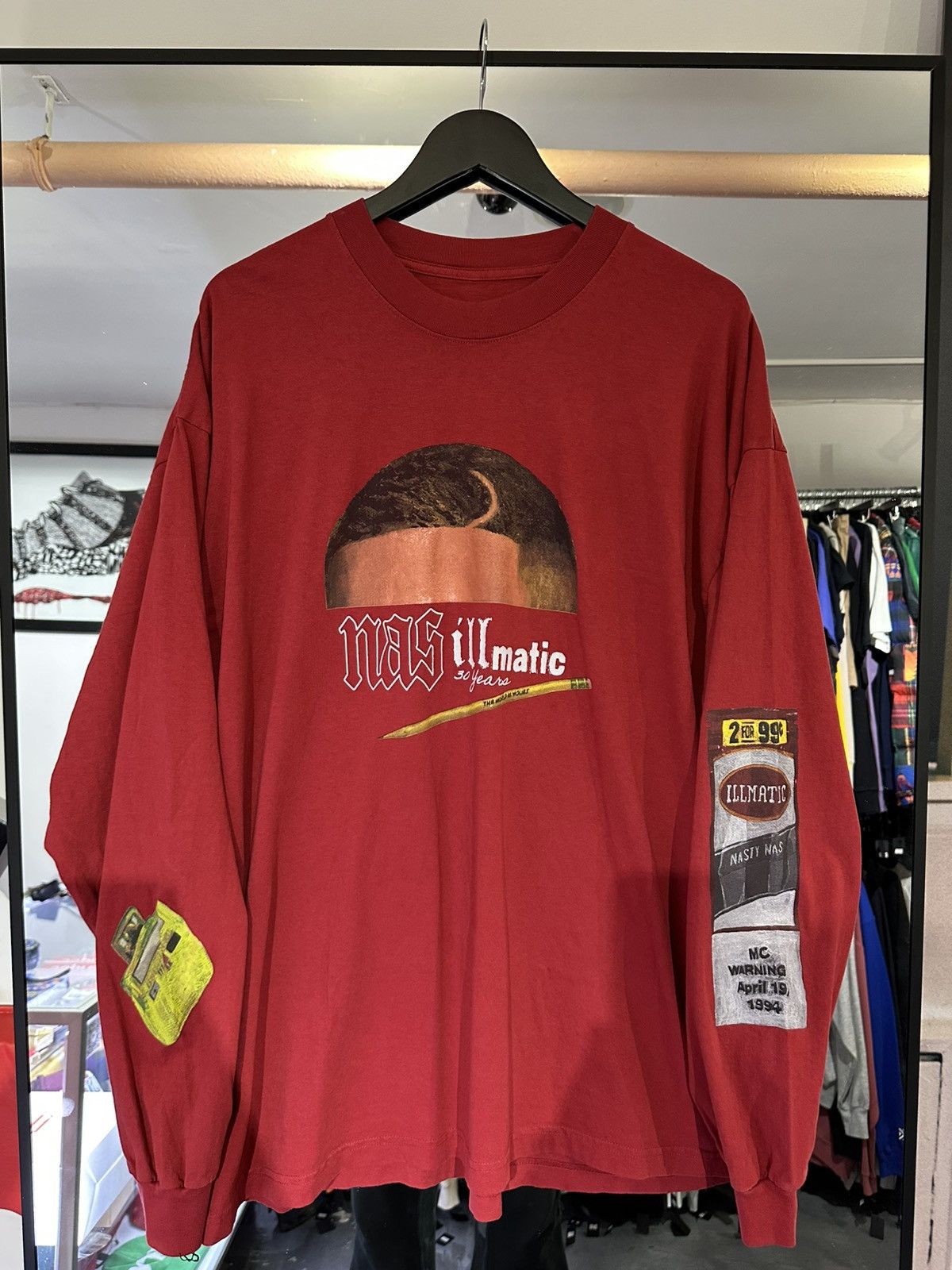 Nas Illmatic 30 Years Anniversary Longsleeve Red Xxl T-Shirts, Hoodie, Sweatshirt | PodTeesHub.com