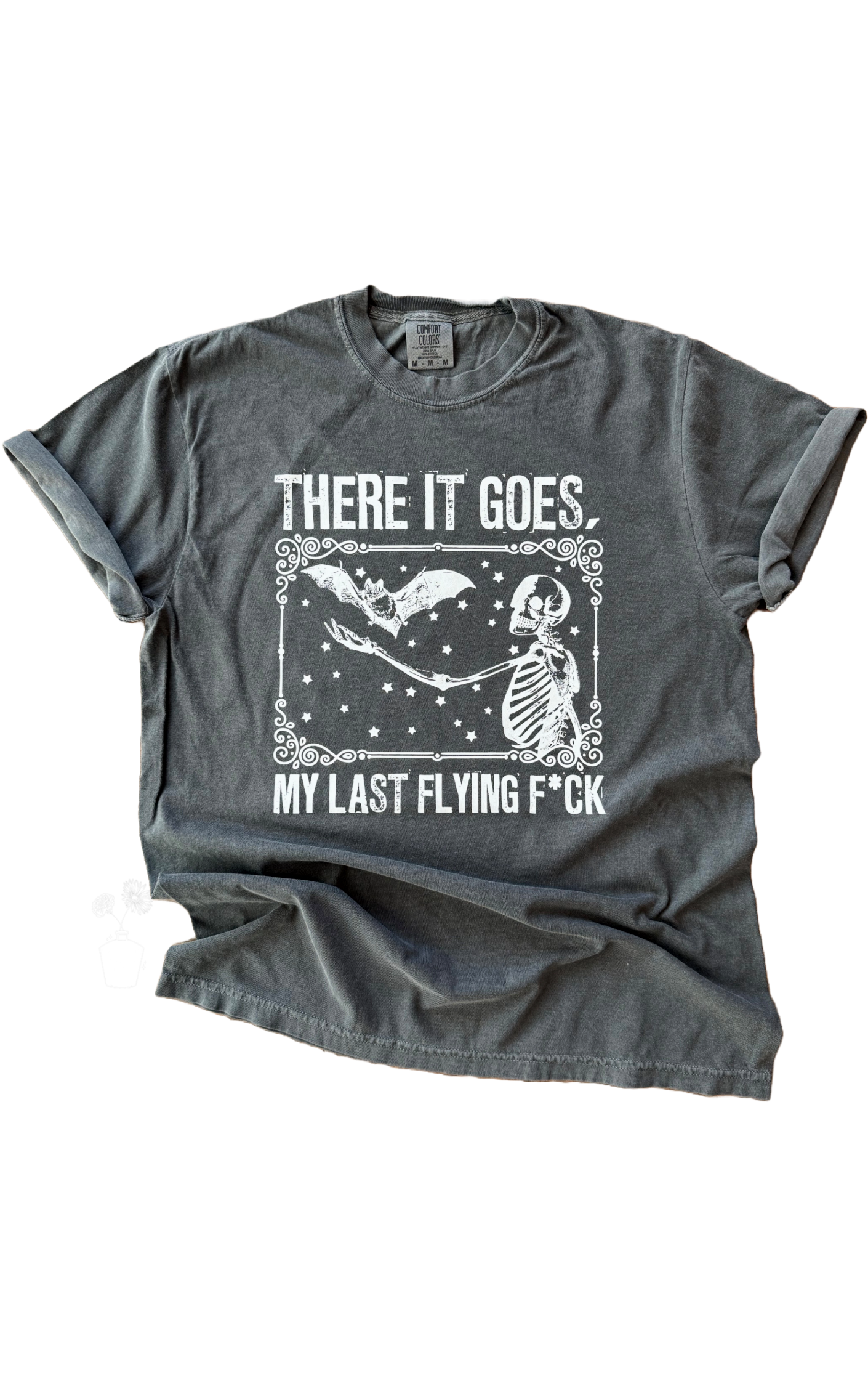 There It Goes, My Last Flying F*Ck – Skeleton + Bat Tee Hoodie, Sweatshirt | PodTeesHub.com