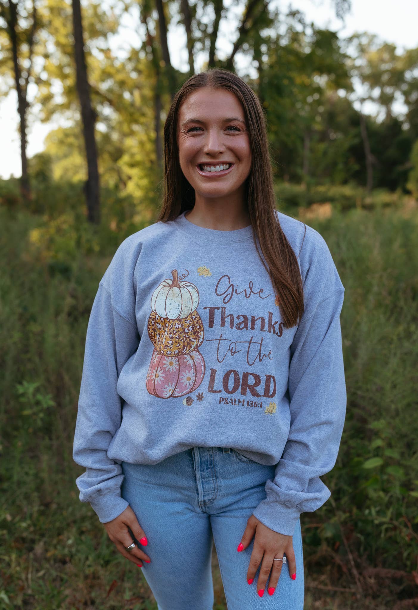 Psalm 136 Give Thanks To the Lord Fall Graphic Sweatshirt T-Shirts, Hoodie | PodTeesHub.com
