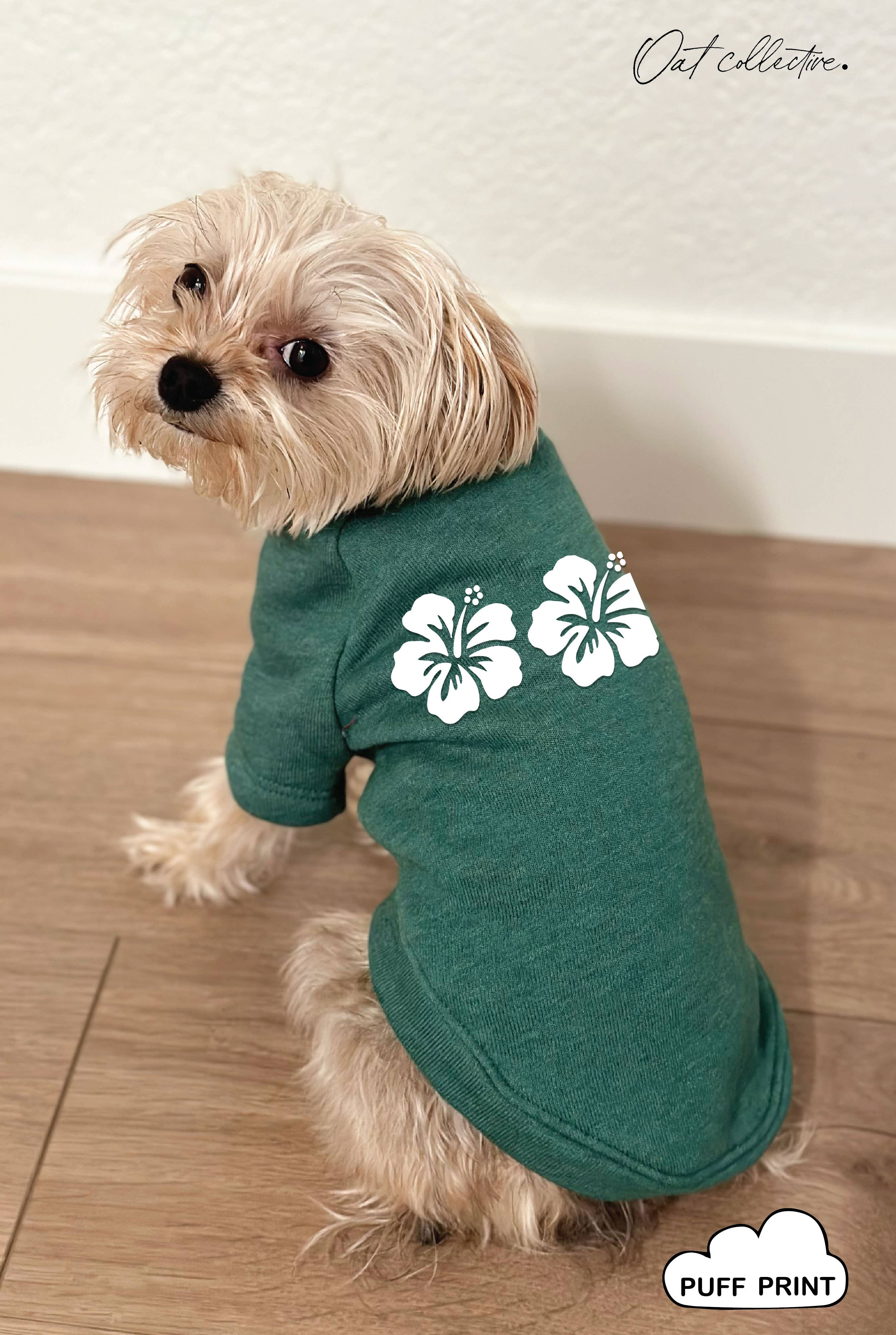 Hibiscus Row Puff Pet Graphic Sweatshirt. T-Shirts, Hoodie | PodTeesHub.com