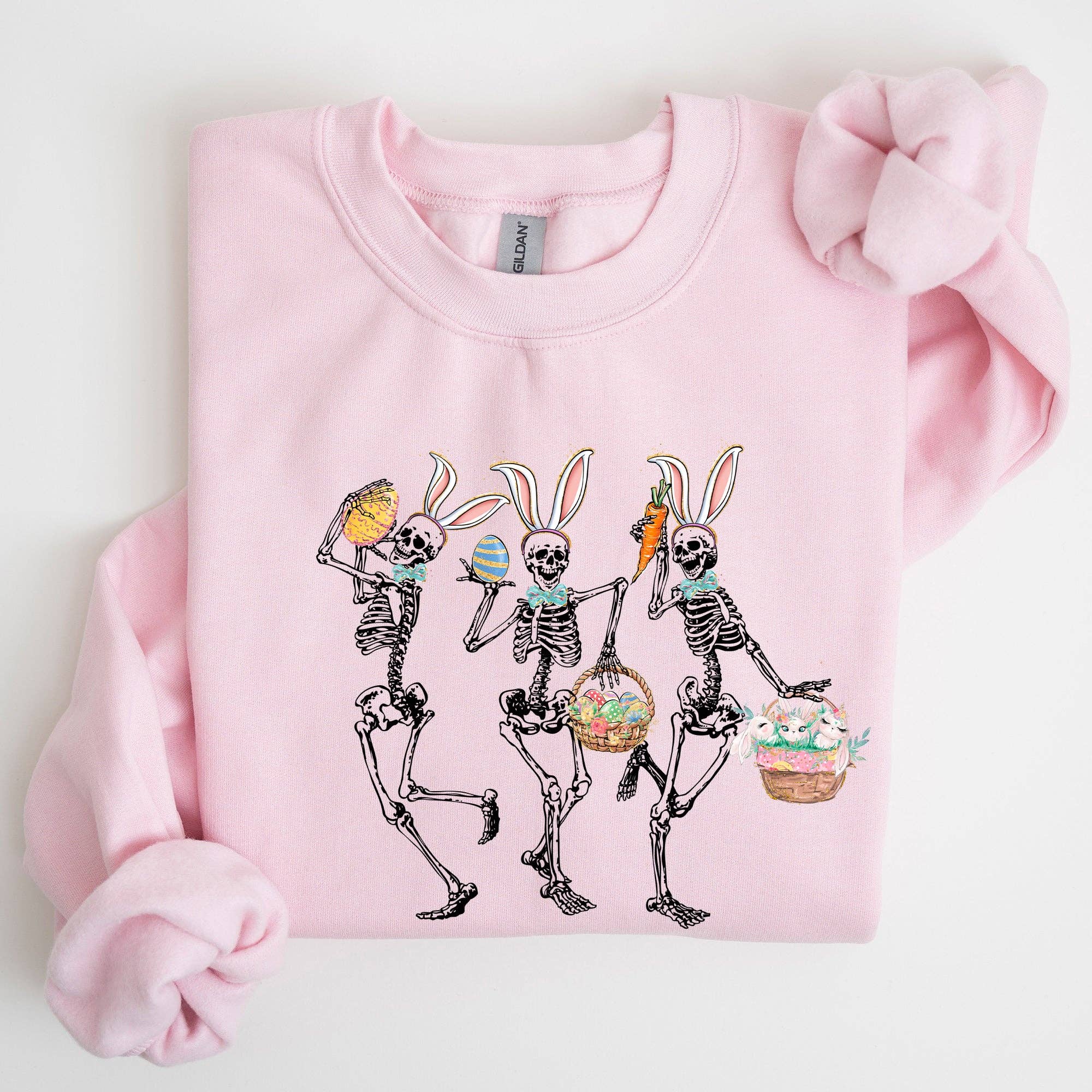 Dancing Easter Skeleton, Rabbit, Bunnies Sweatshirt T-Shirts, Hoodie | PodTeesHub.com