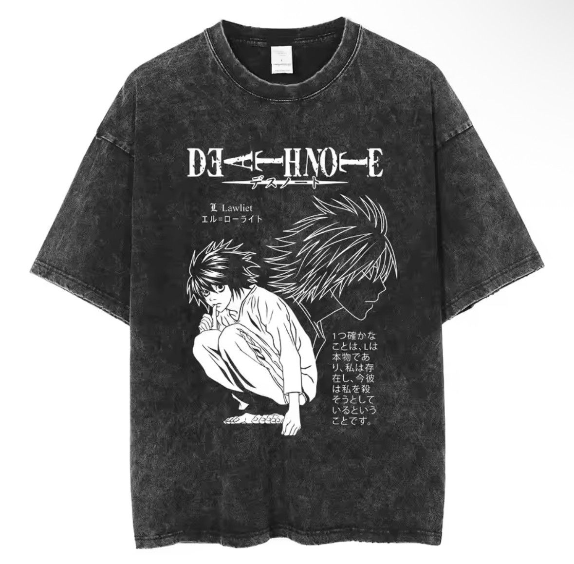 Japanese Brand Y2k Goth Monster Death Anime Graffiti Washed T Shirt Hoodie, Sweatshirt | PodTeesHub.com