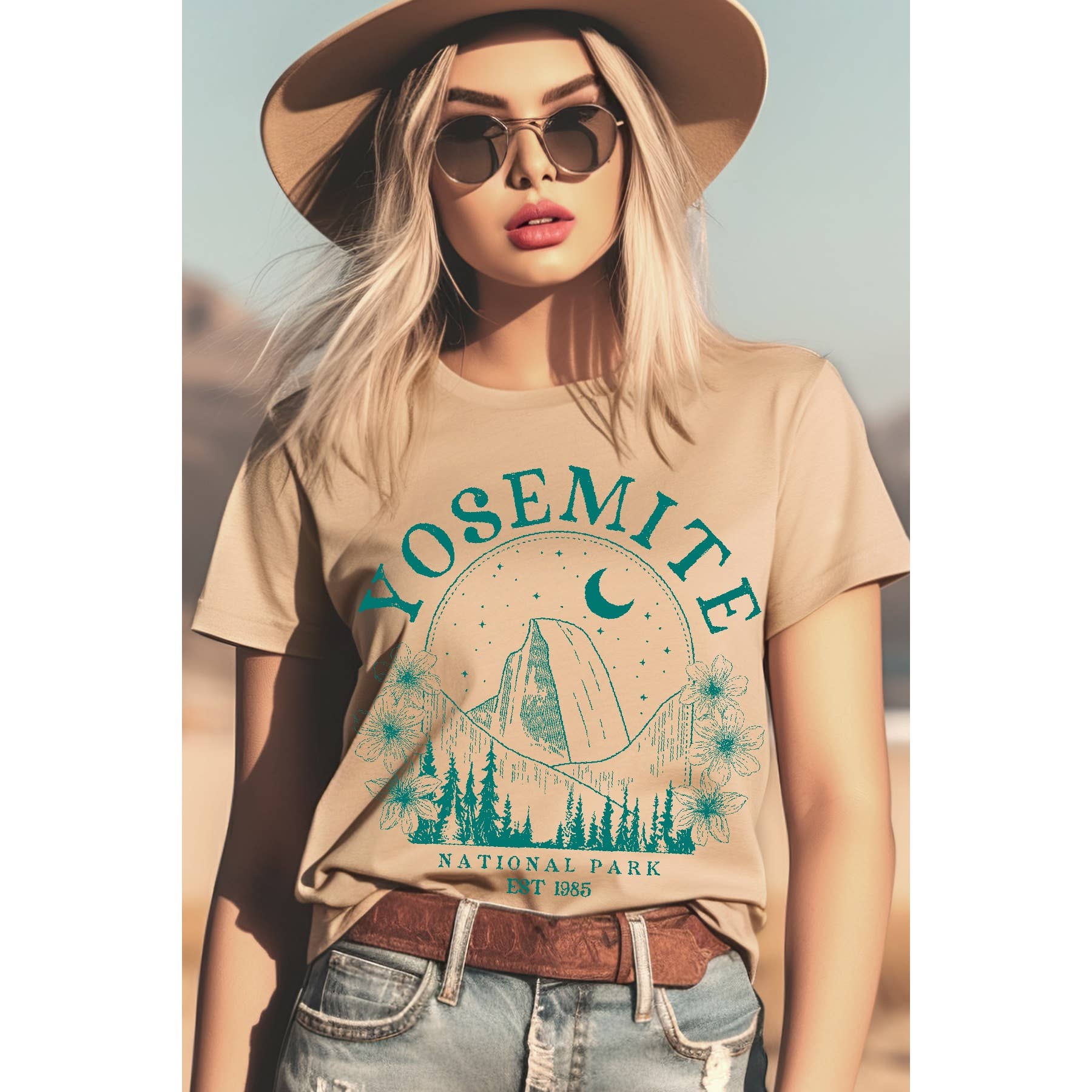 Yosemite Women's Relaxed-Fit Graphic T-Shirt, Cotton Hoodie, Sweatshirt | PodTeesHub.com