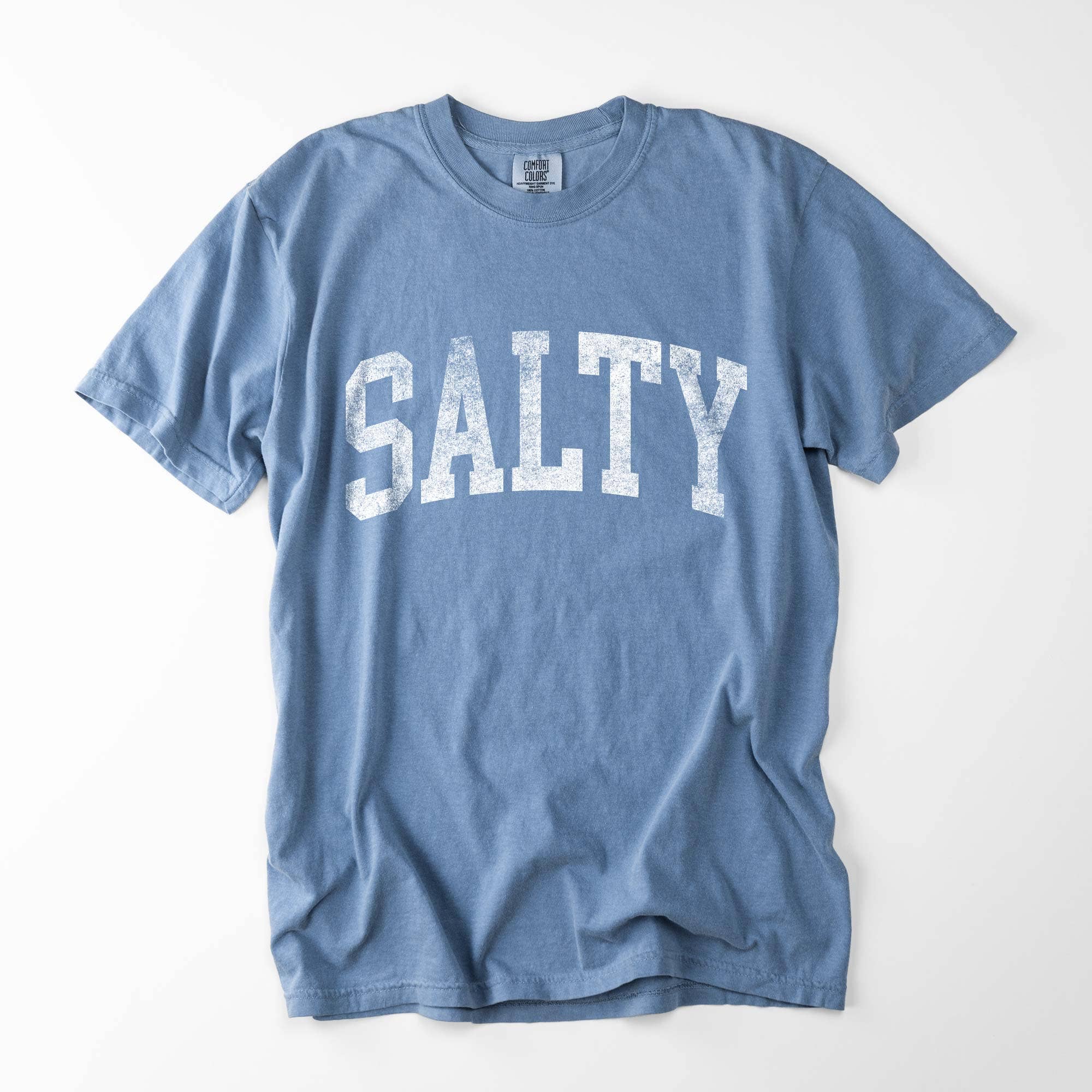 Salty Garment Dyed Comfort Colors Beach Tee Hoodie, Sweatshirt | PodTeesHub.com