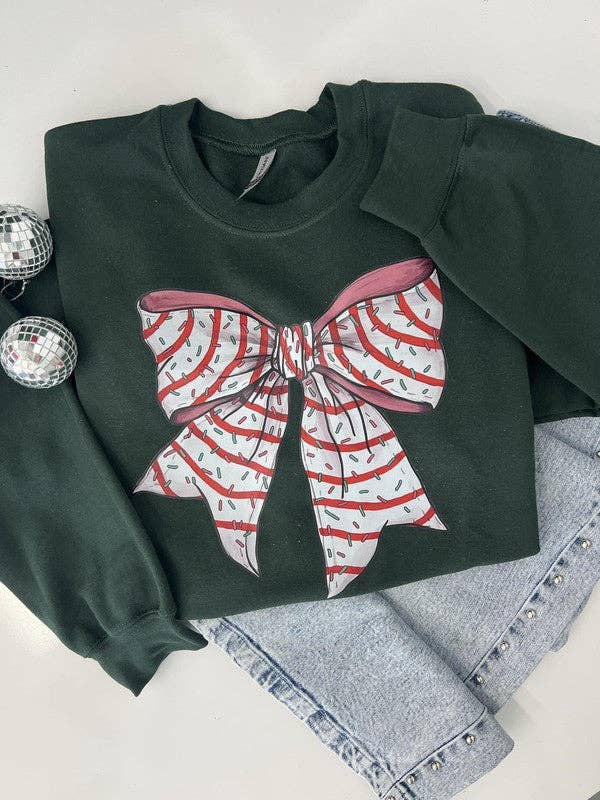 Christmas Tree Cake Bow Sweatshirt T-Shirts, Hoodie | PodTeesHub.com