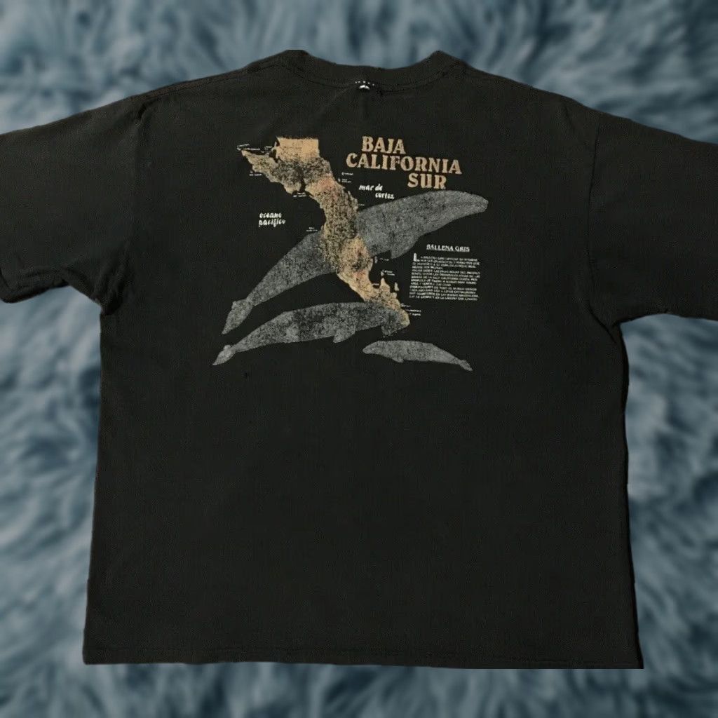 Vintage Animals Baja California Whales Shirt Xl Black Short Sleeve Crew Neck Graphic Tee 80s Hoodie, Sweatshirt