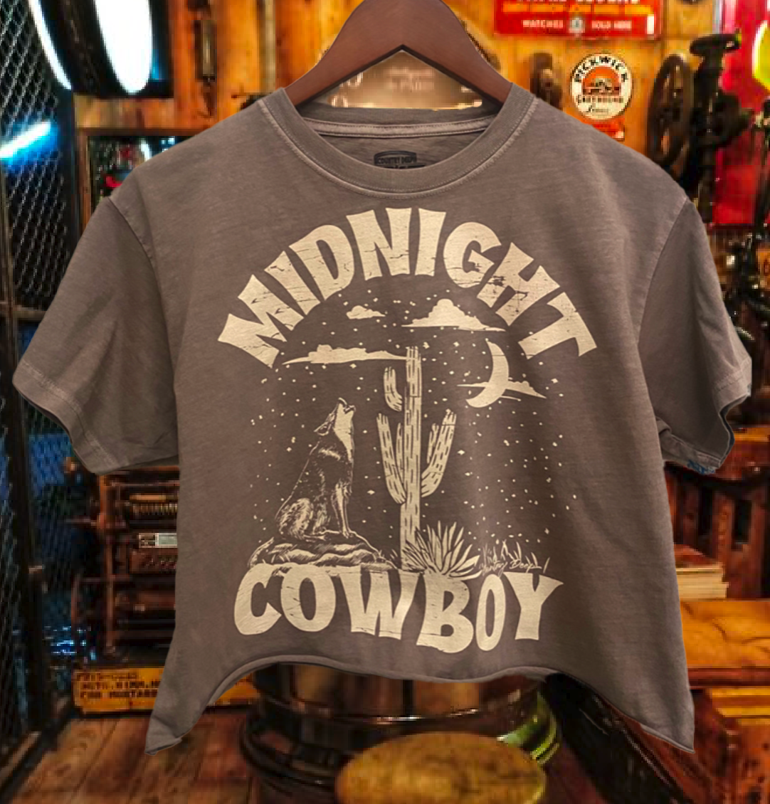 Midnight Cowboy Vintage Relaxed Crop T-Shirt Hoodie, Sweatshirt | PodTeesHub.com