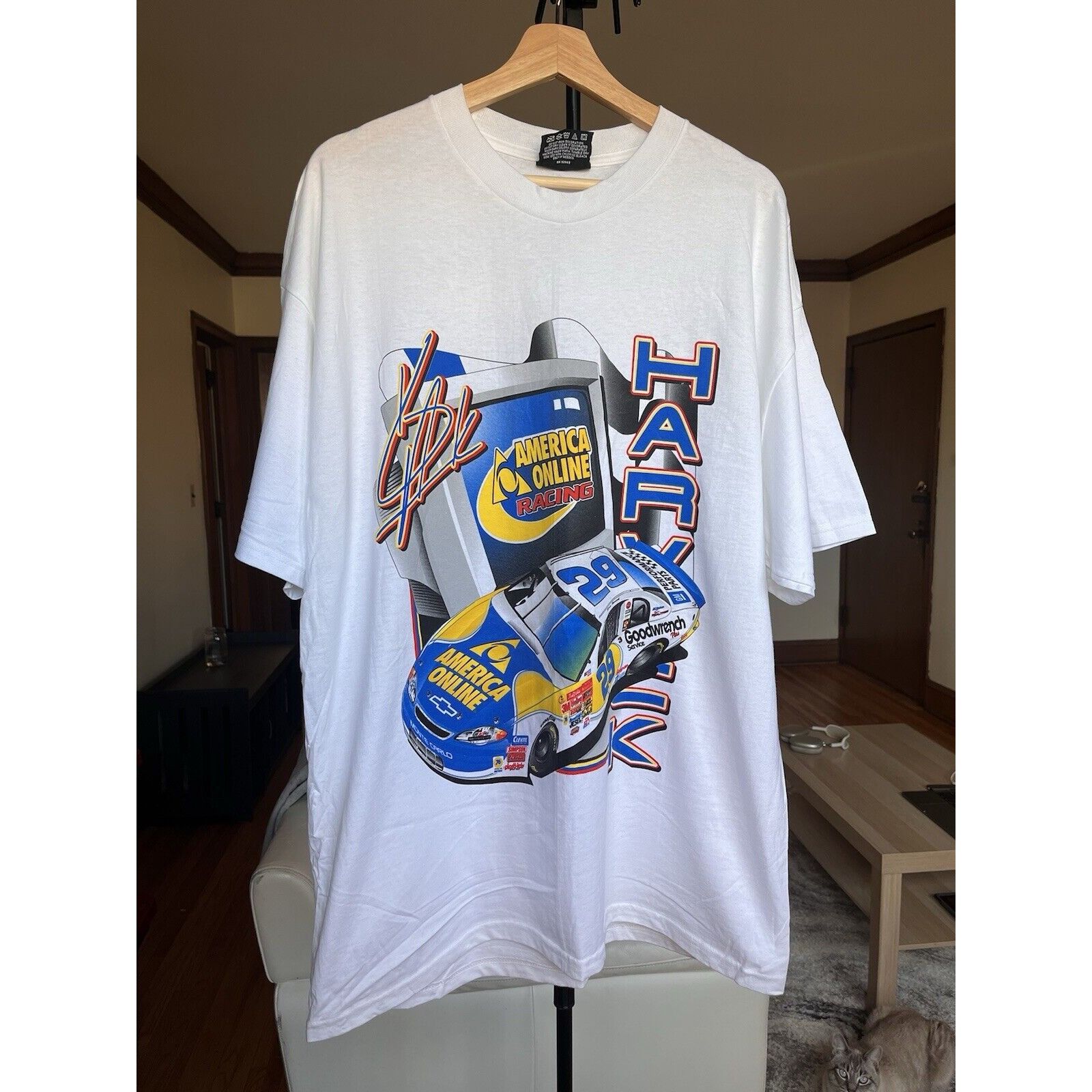 New Vintage Nascar Kevin Harvick 29 Chevy Racing Tee Size L Hoodie, Sweatshirt | PodTeesHub.com