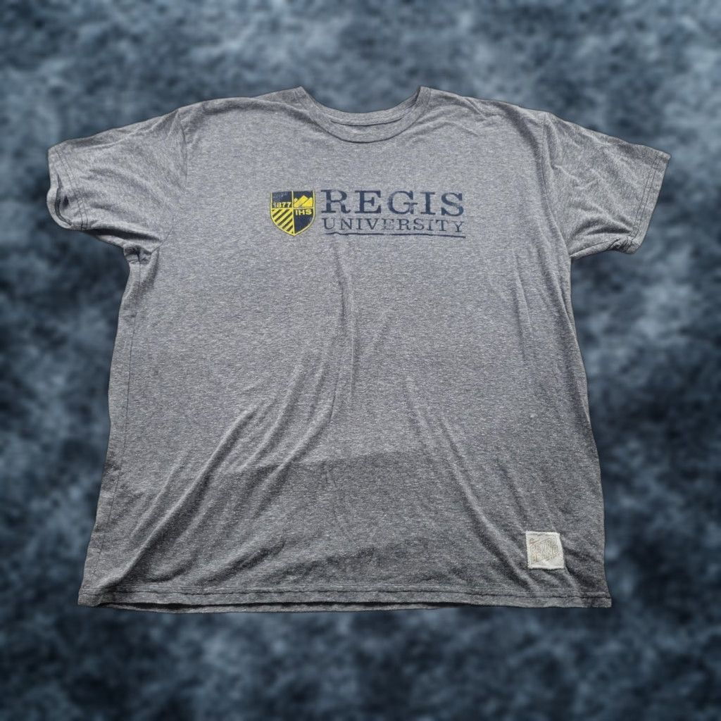 Vintage Regis University Shirt Mens 2xl Gray Retro Brand T Shirt Short Sleeve Graphic Made Usa Hoodie, Sweatshirt