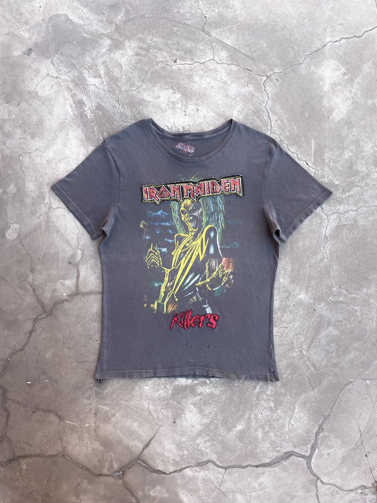 Iron Maiden By Swag Distressed Killers 1984 Tour Embroidered T Shirt Hoodie, Sweatshirt | PodTeesHub.com