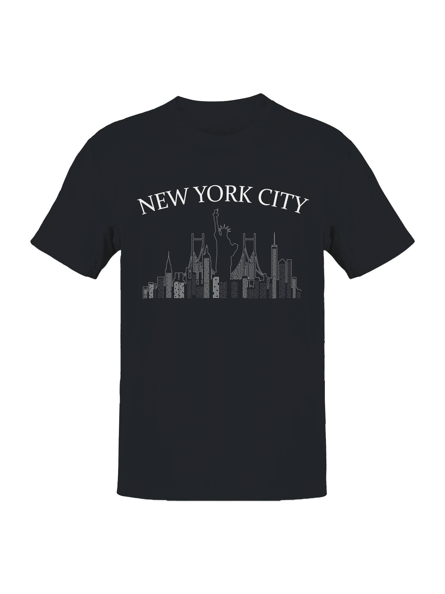 Nyc Skyline Art Print Men's T-Shirt Hoodie, Sweatshirt | PodTeesHub.com