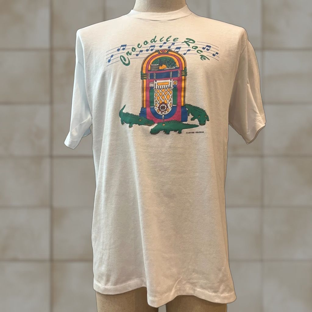 Vintage Crocodille Rock T Shirt White L 80s Mens Womens Unisex Adults Crocodille Rock Shirt Hoodie, Sweatshirt