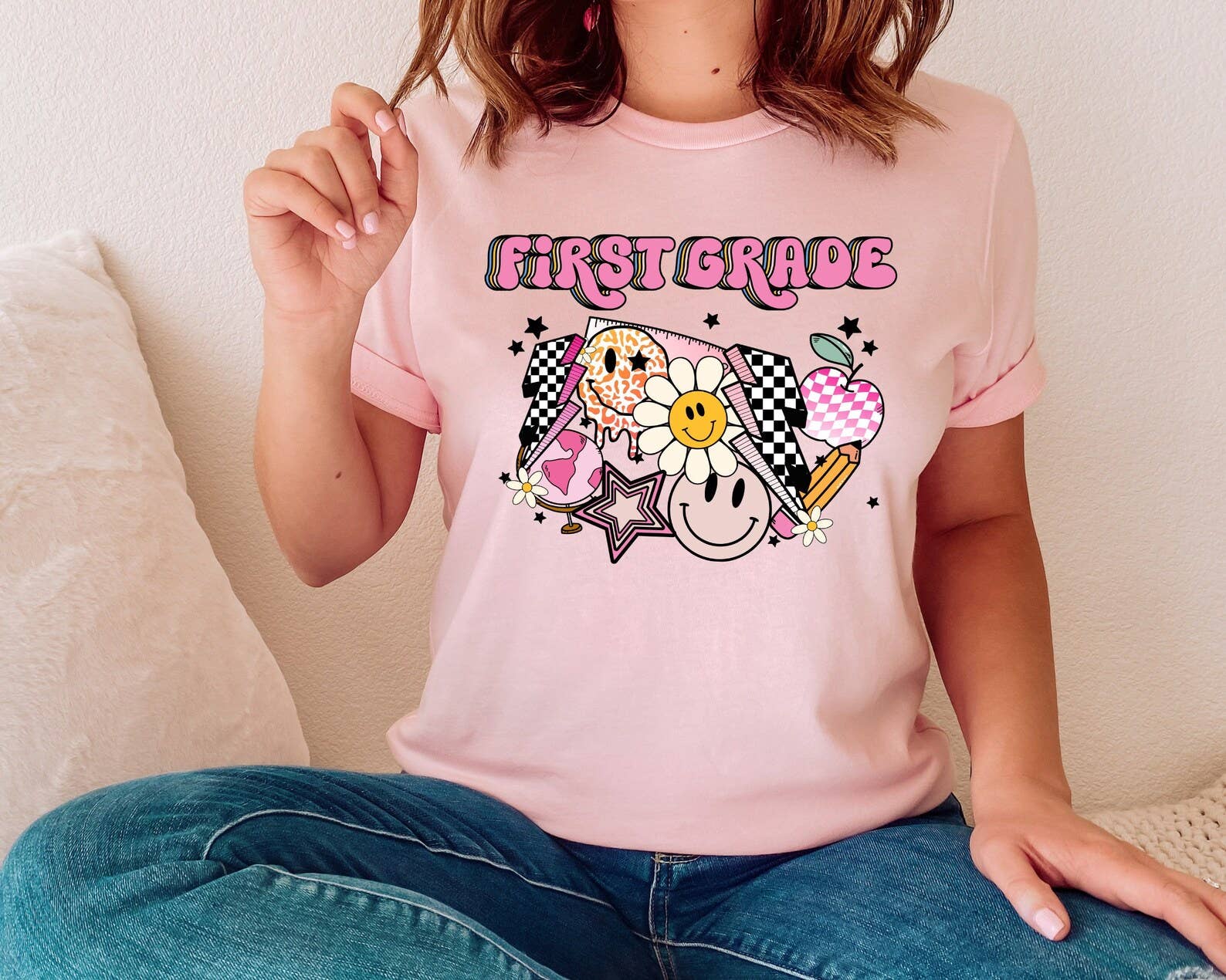 First Grade Teacher Tshirt Hoodie, Sweatshirt | PodTeesHub.com