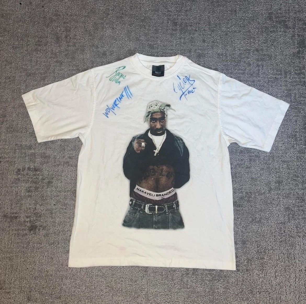 Vintage Tupac Makaveli Brand 2pac Rhinestone Rap T Shirt Y2k Hoodie, Sweatshirt | PodTeesHub.com