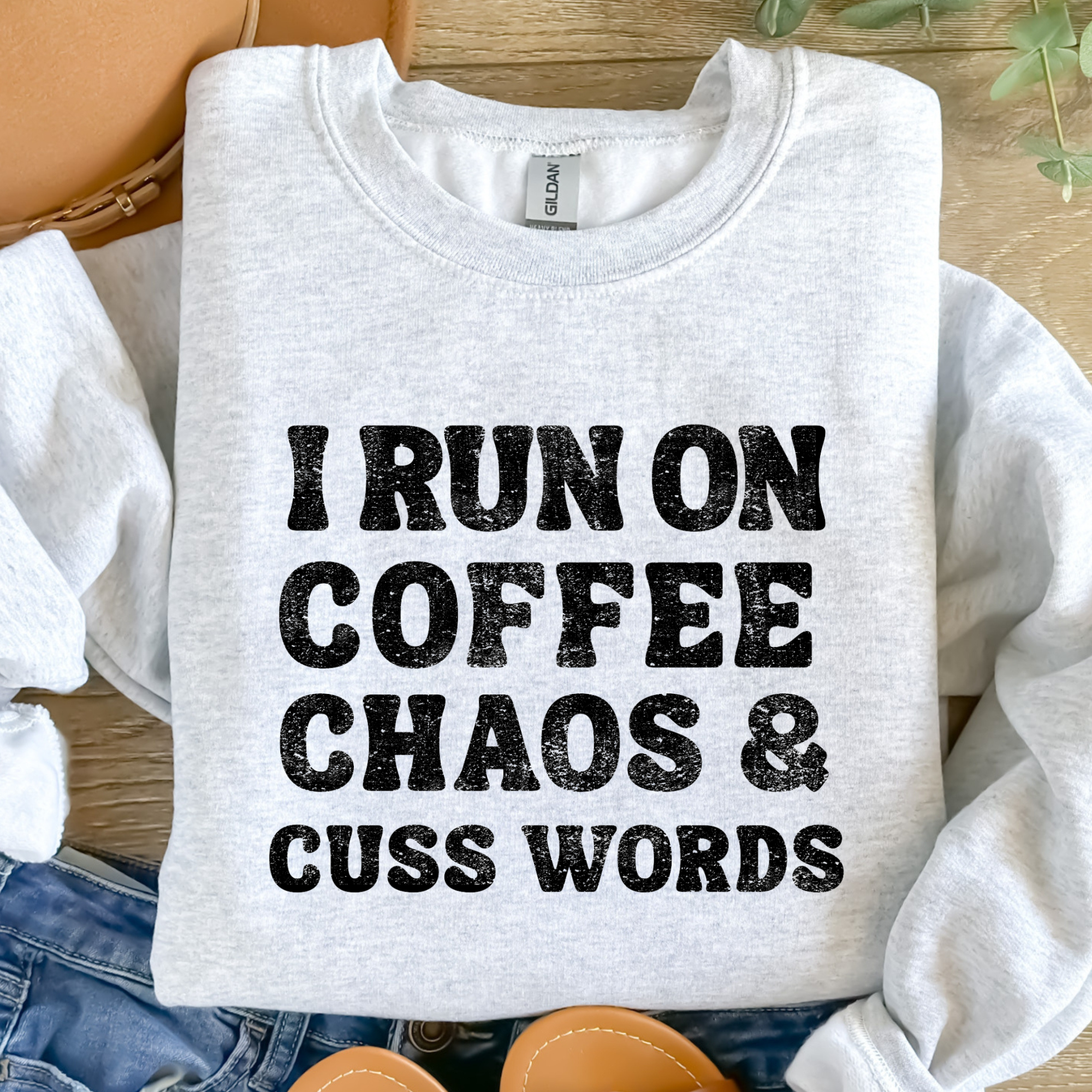 Chaos and Cuss Words Graphic Tee Hoodie, Sweatshirt | PodTeesHub.com