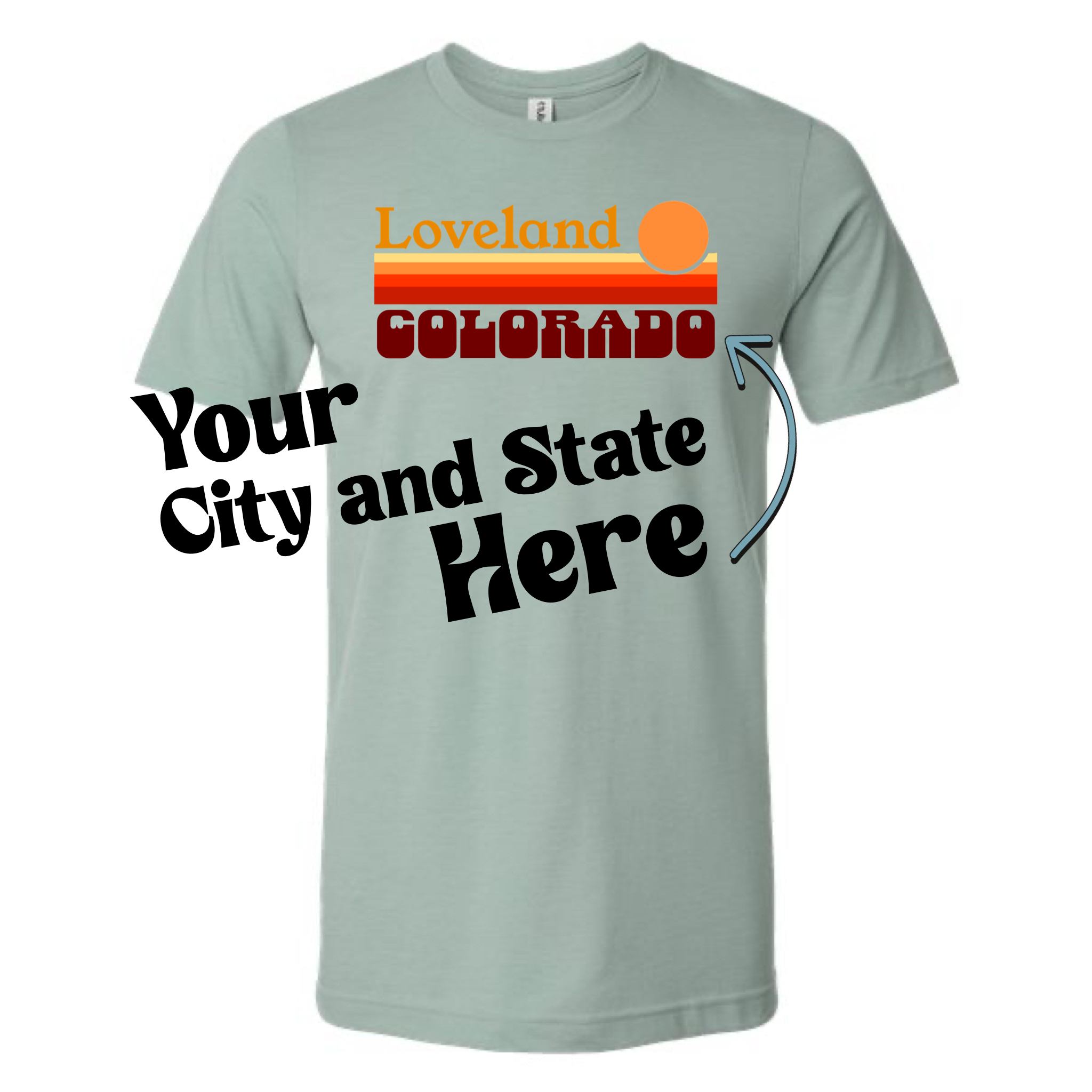 Your Destination Retro Sunset T-Shirt | Vintage Style Shirt Hoodie, Sweatshirt | PodTeesHub.com