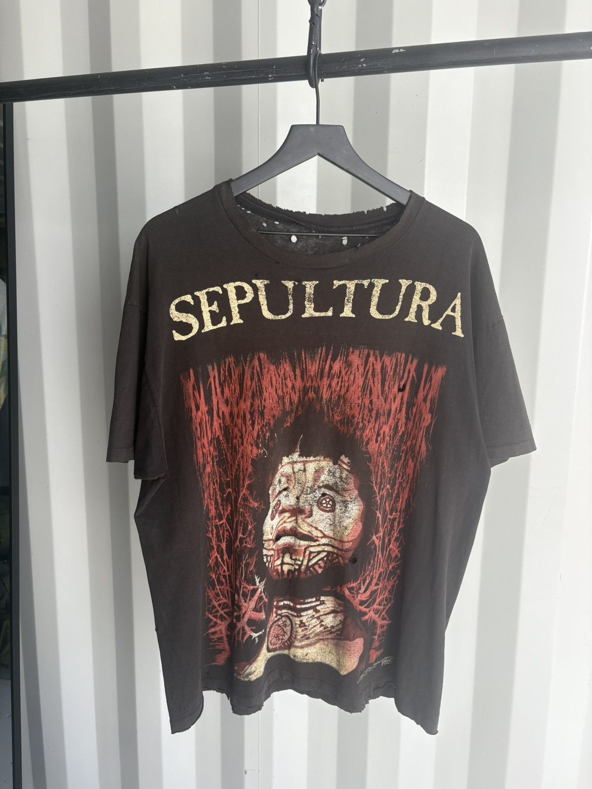 Band Tees Sepultura Roots Thrashed Sun Faded Distressed Erd Grunge Wcc Hoodie, Sweatshirt | PodTeesHub.com
