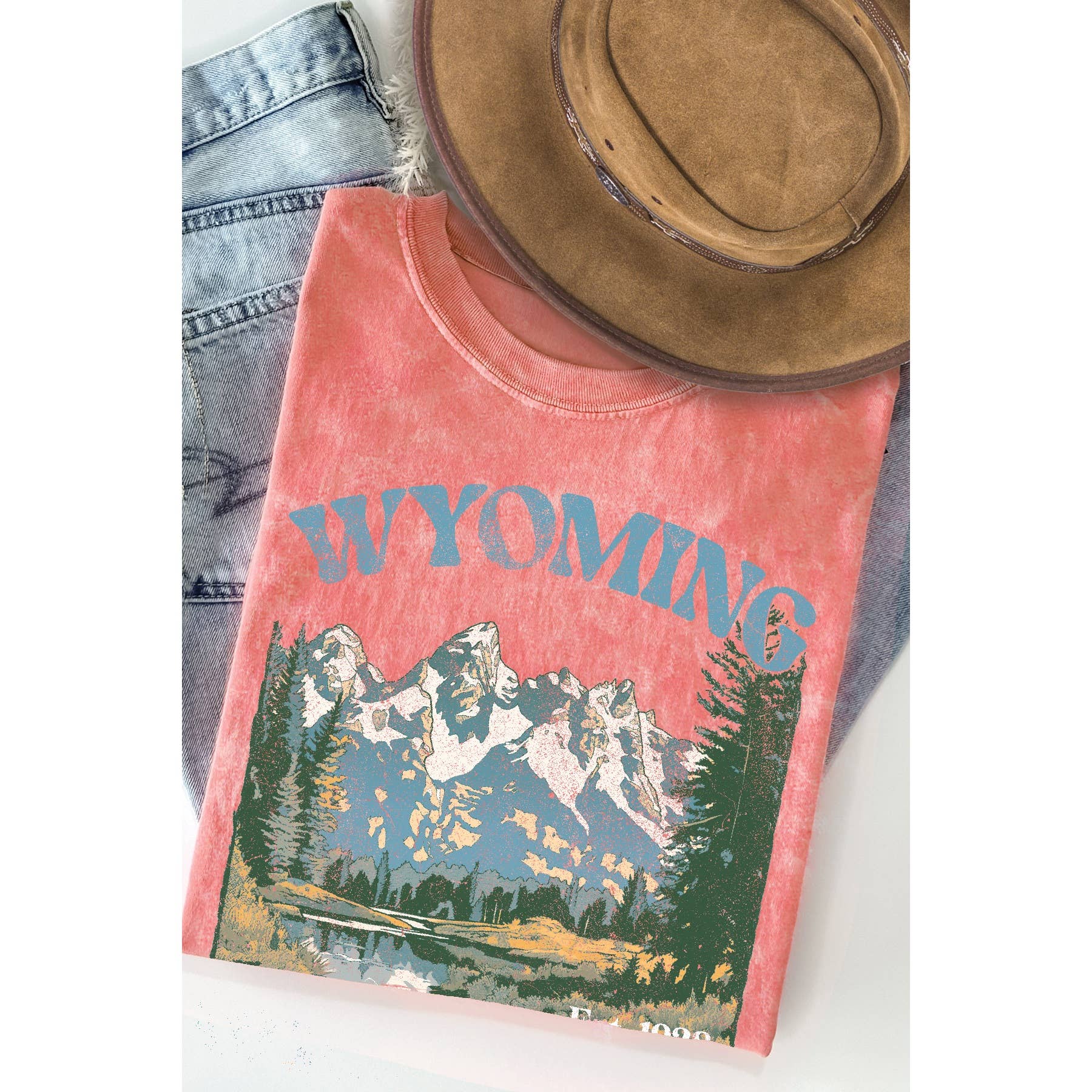 Grand Teton Wyoming Mineral Wash T Shirt Hoodie, Sweatshirt | PodTeesHub.com