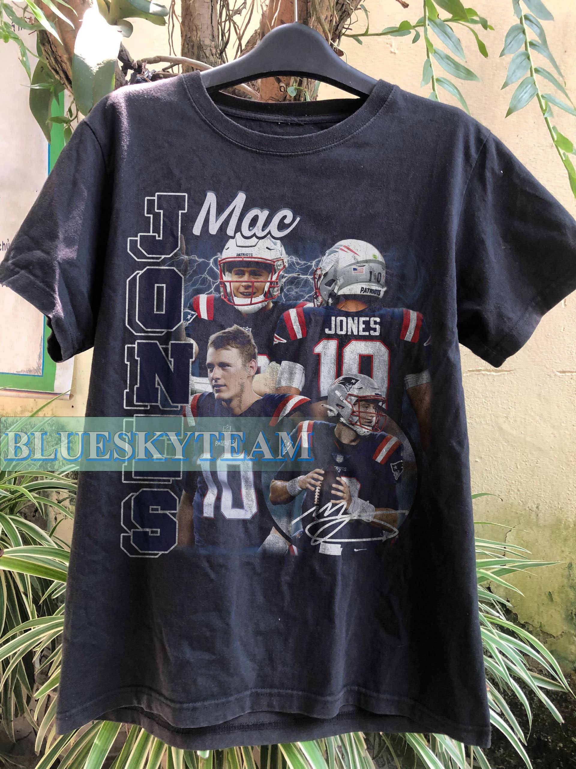 Vintage 90s Mac Jones T-Shirt, Retro Football Bootleg Gift Hoodie, Sweatshirt | PodTeesHub.com
