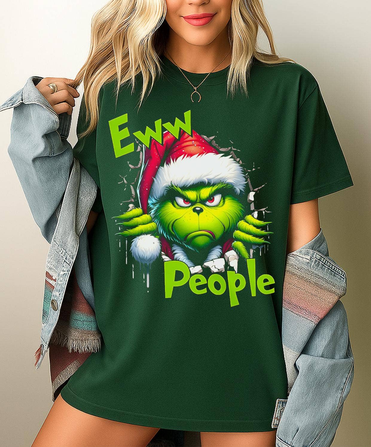 Christmas Grinch Ew People Sweatshirt T-Shirts, Hoodie | PodTeesHub.com