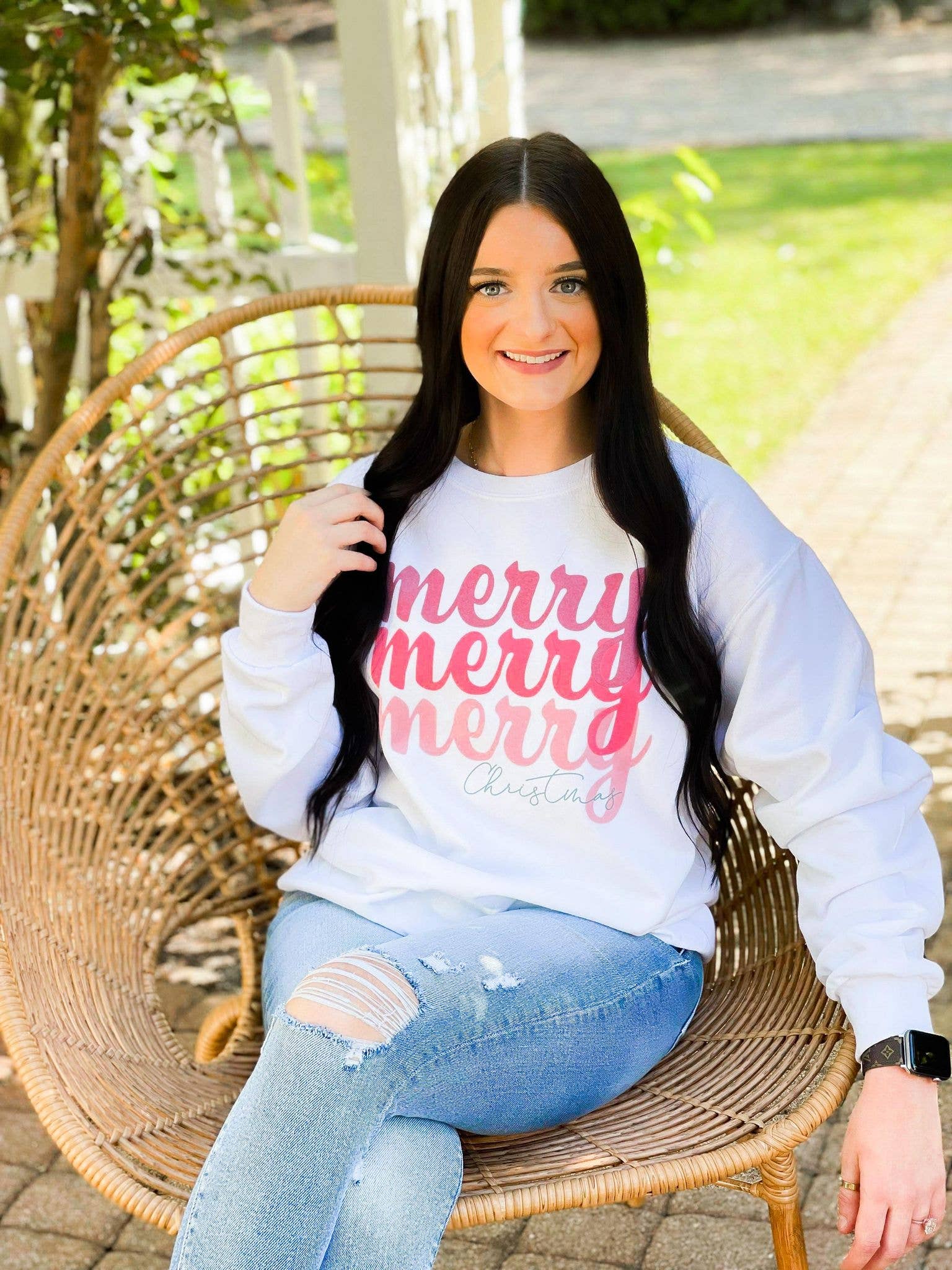 Merry Christmas Red Stacked Sweatshirt T-Shirts, Hoodie | PodTeesHub.com