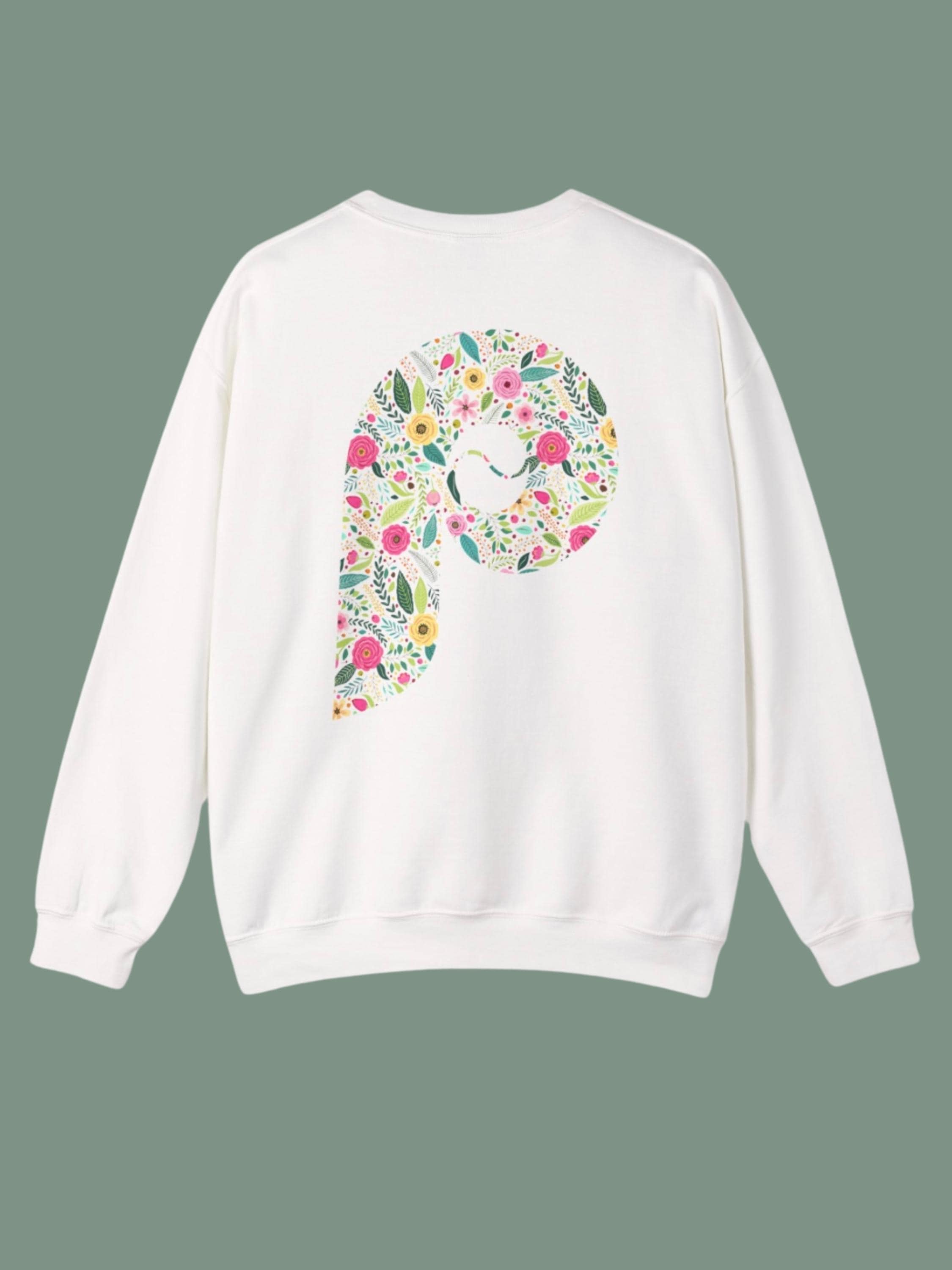 Floral Phillies Logo Women's Baseball Tee Hoodie, Sweatshirt | PodTeesHub.com