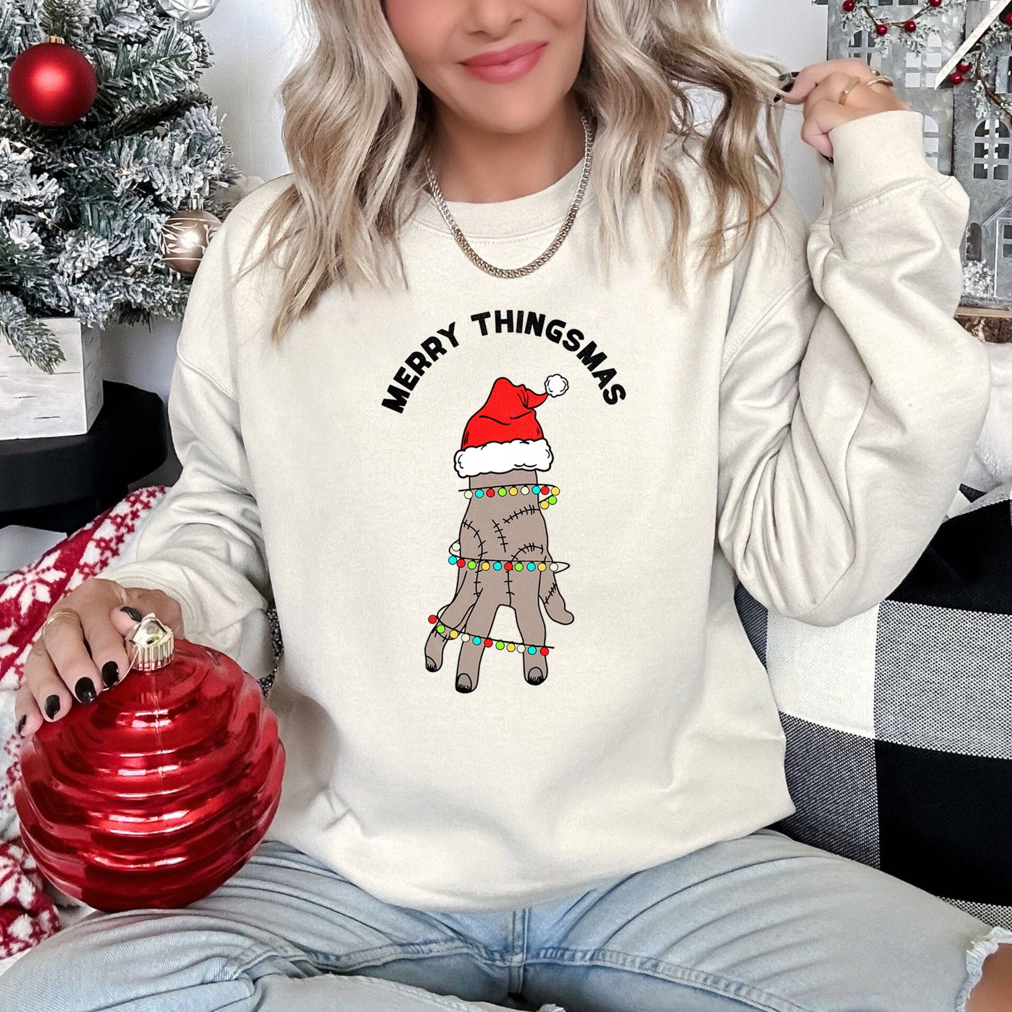 Merry Thingsmas, Wednesday, Christmas Sweatshirt T-Shirts, Hoodie | PodTeesHub.com