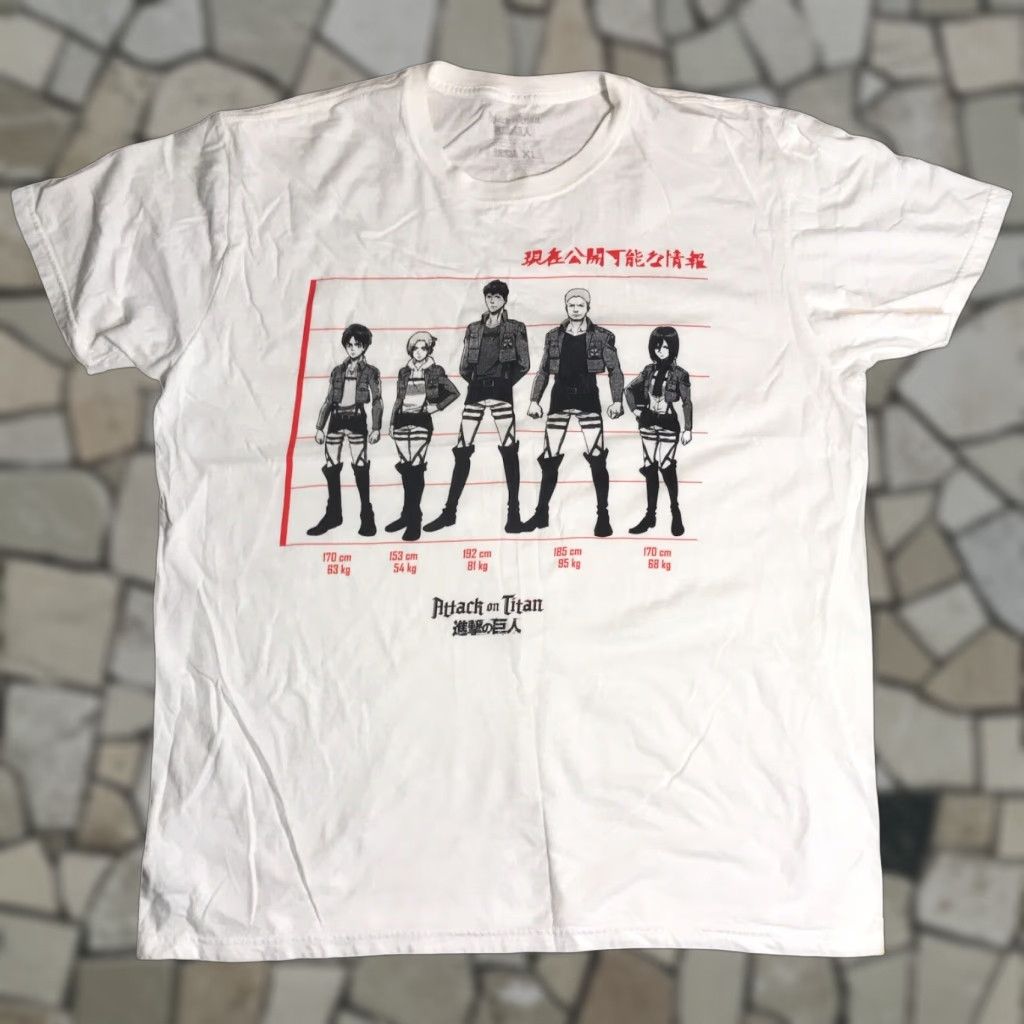 Vintage Attack On Titan White Graphic T Shirt Mens Xl Crew Neck Short Sleeve Logo Graphic Print Anim Hoodie, Sweatshirt