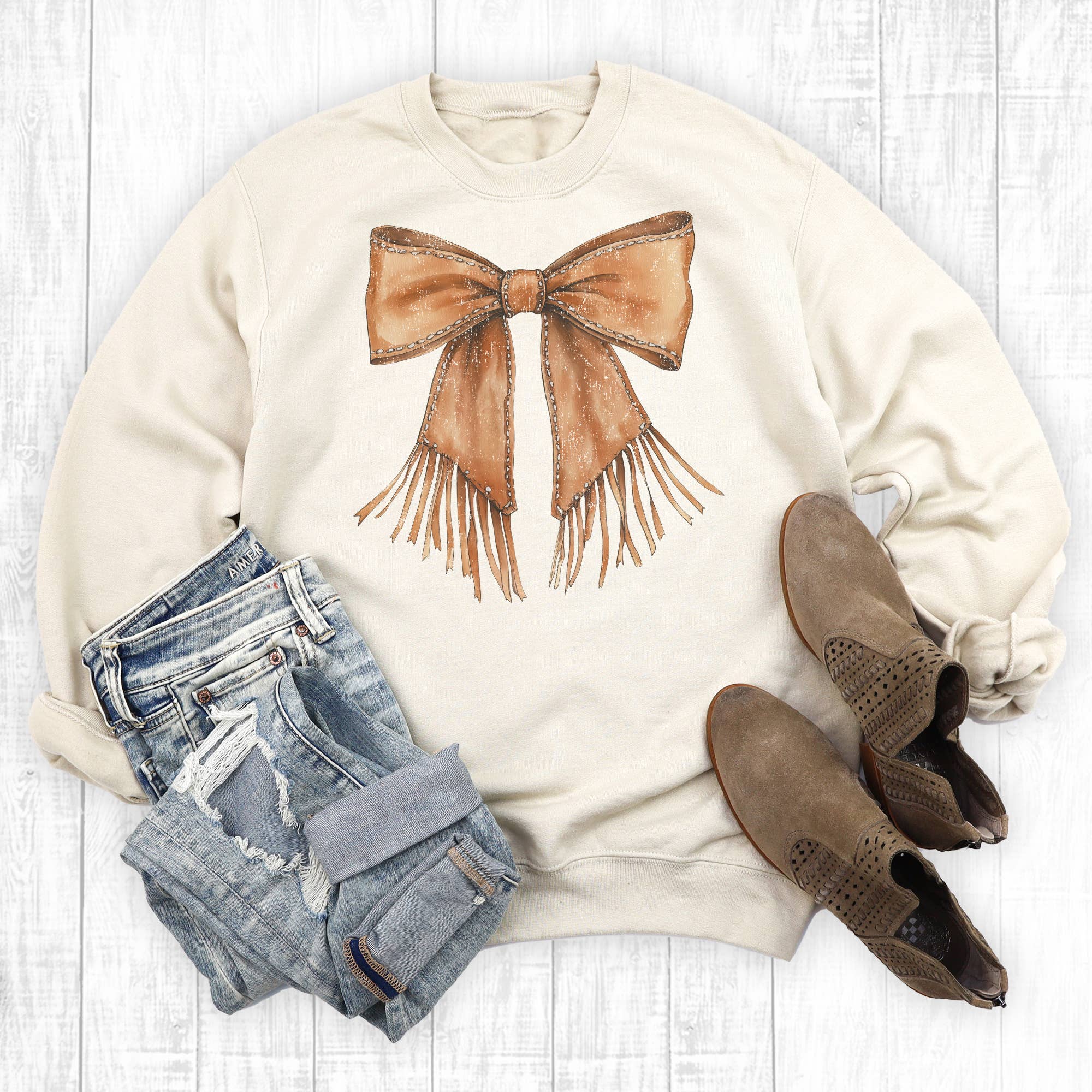 Western Cowgirl Coquette Bow Sweatshirt T-Shirts, Hoodie | PodTeesHub.com