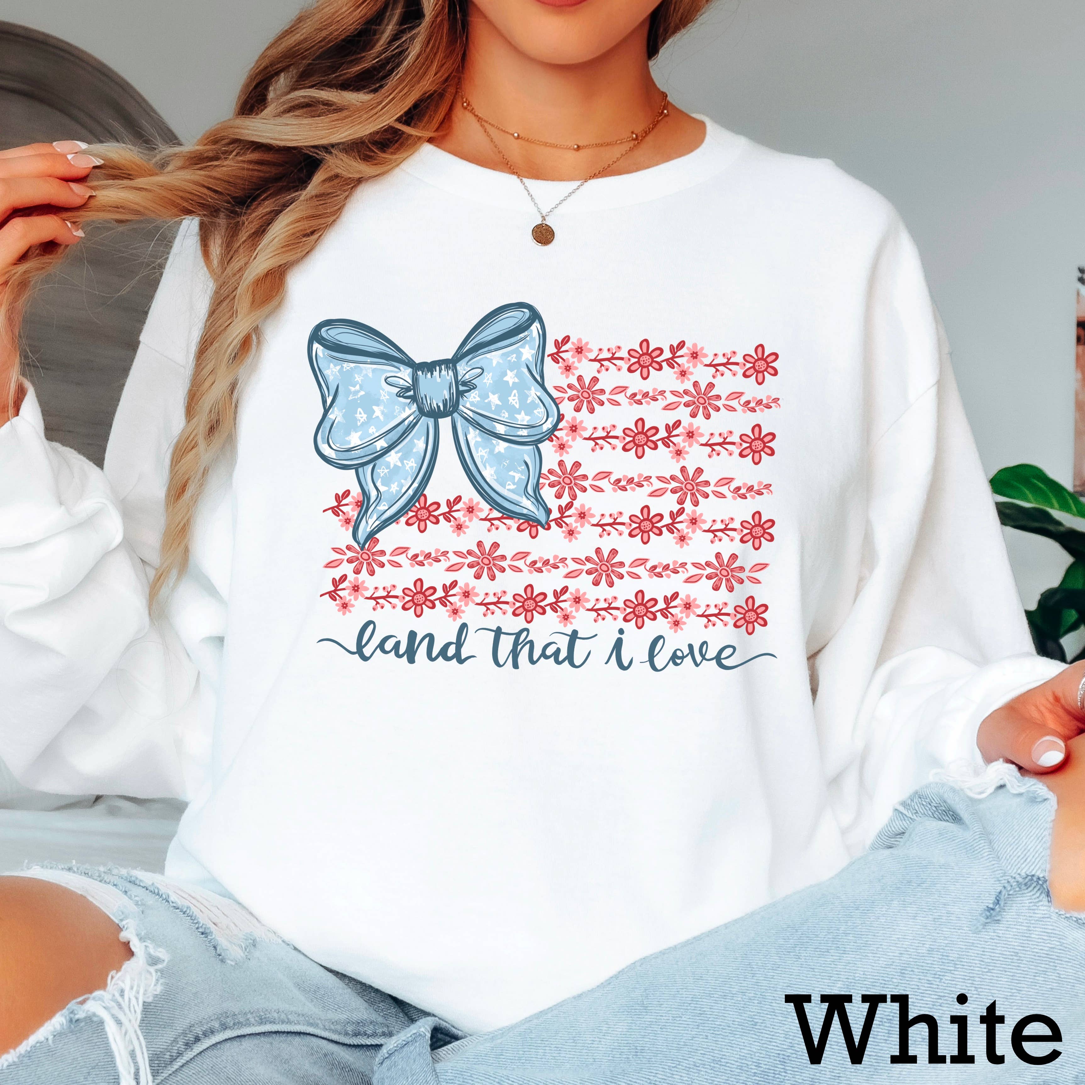 Land That I Love July 4th Graphic Shirt | Long Sleeve Gildan Hoodie, Sweatshirt | PodTeesHub.com