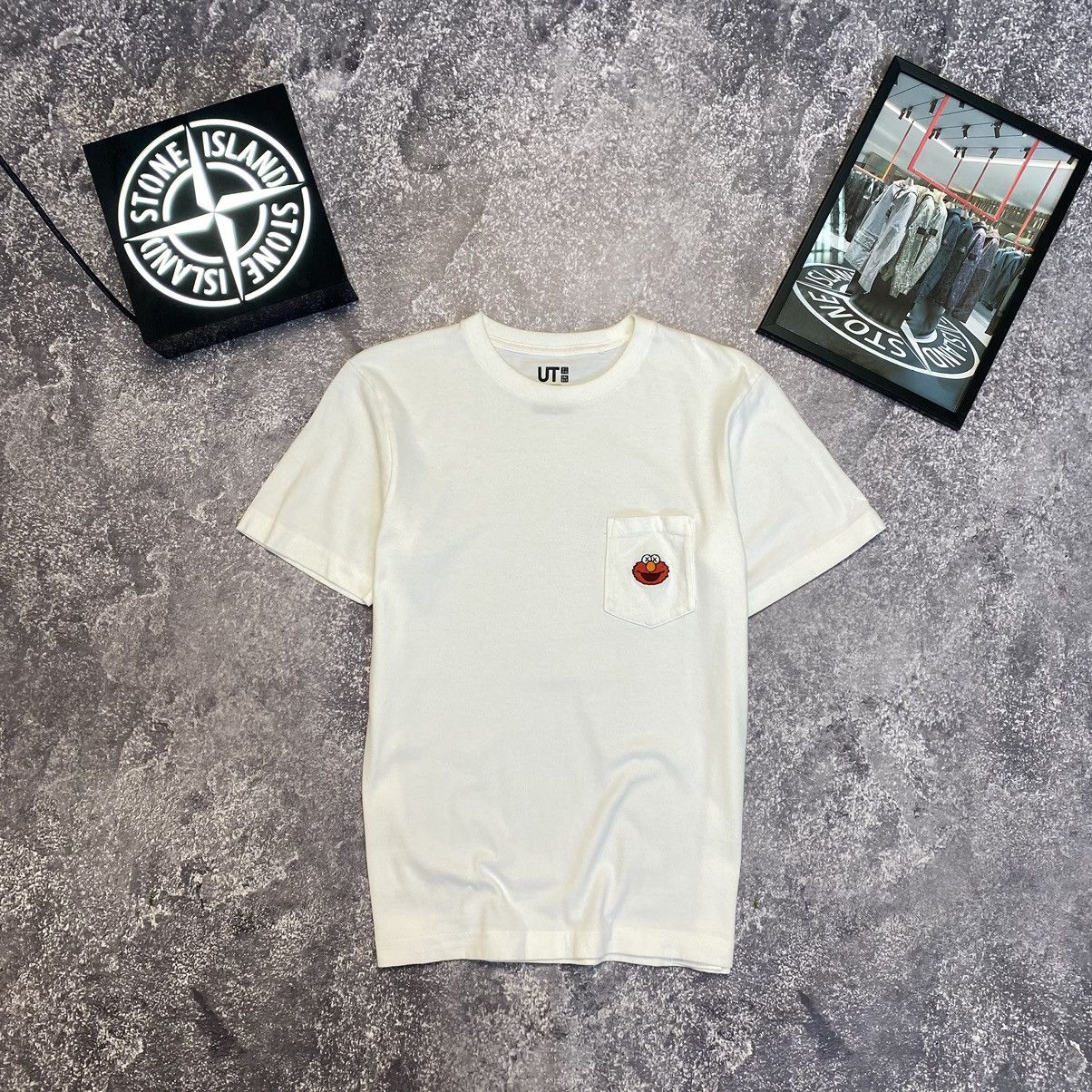 Kaws X Uniqlo Designer Uniqlo X Kaws Small Basic Logo White Cartoon Tee Hoodie, Sweatshirt | PodTeesHub.com