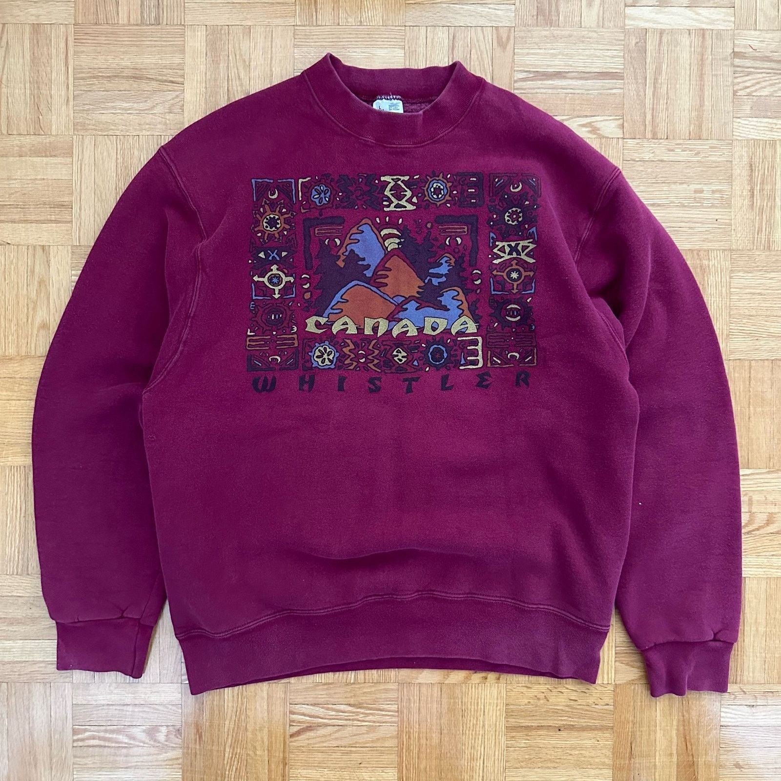 Fruit Of The Loom Vintage 90s Whistler Canada Graphic Sweatshirt Size Large T-Shirts, Hoodie | PodTeesHub.com