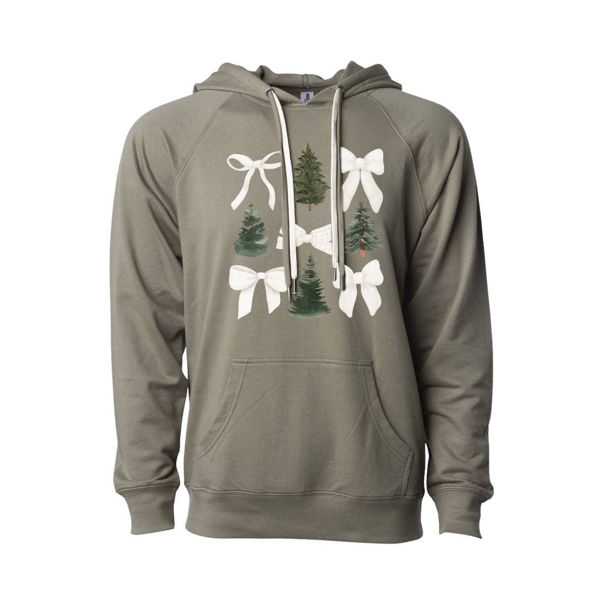 Bows and Pine Trees Pattern Hoodie T-Shirts, Sweatshirt | PodTeesHub.com