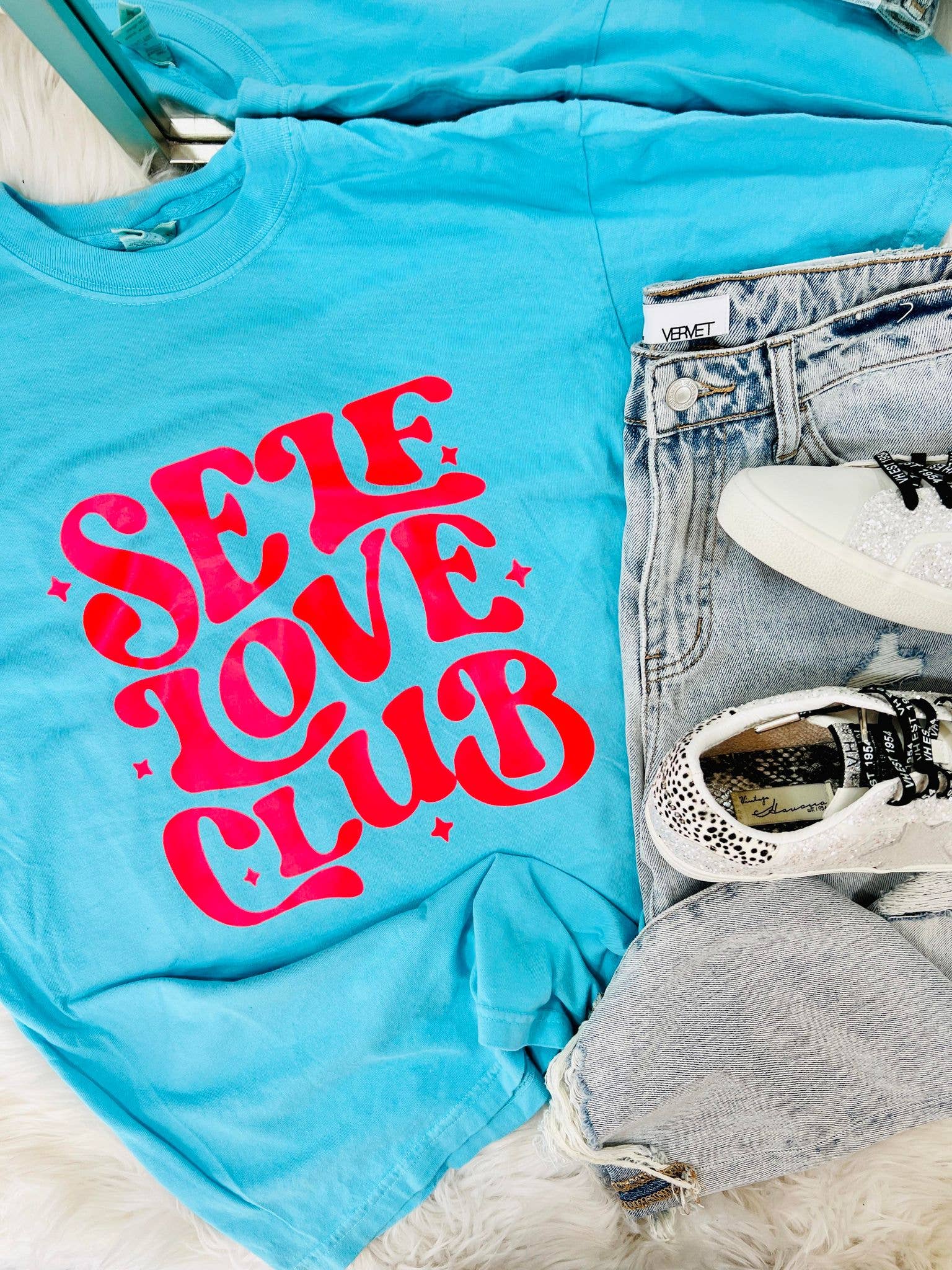 Self Love Club Sparkle Tee Hoodie, Sweatshirt | PodTeesHub.com