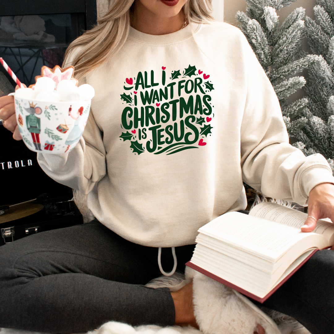 All I Want For Christmas Is Jesus Christmas Sweatshirt T-Shirts, Hoodie | PodTeesHub.com