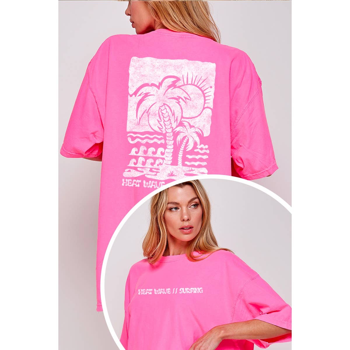 Heat Wave Surfing Vintage Graphic Oversized Tee Hoodie, Sweatshirt | PodTeesHub.com